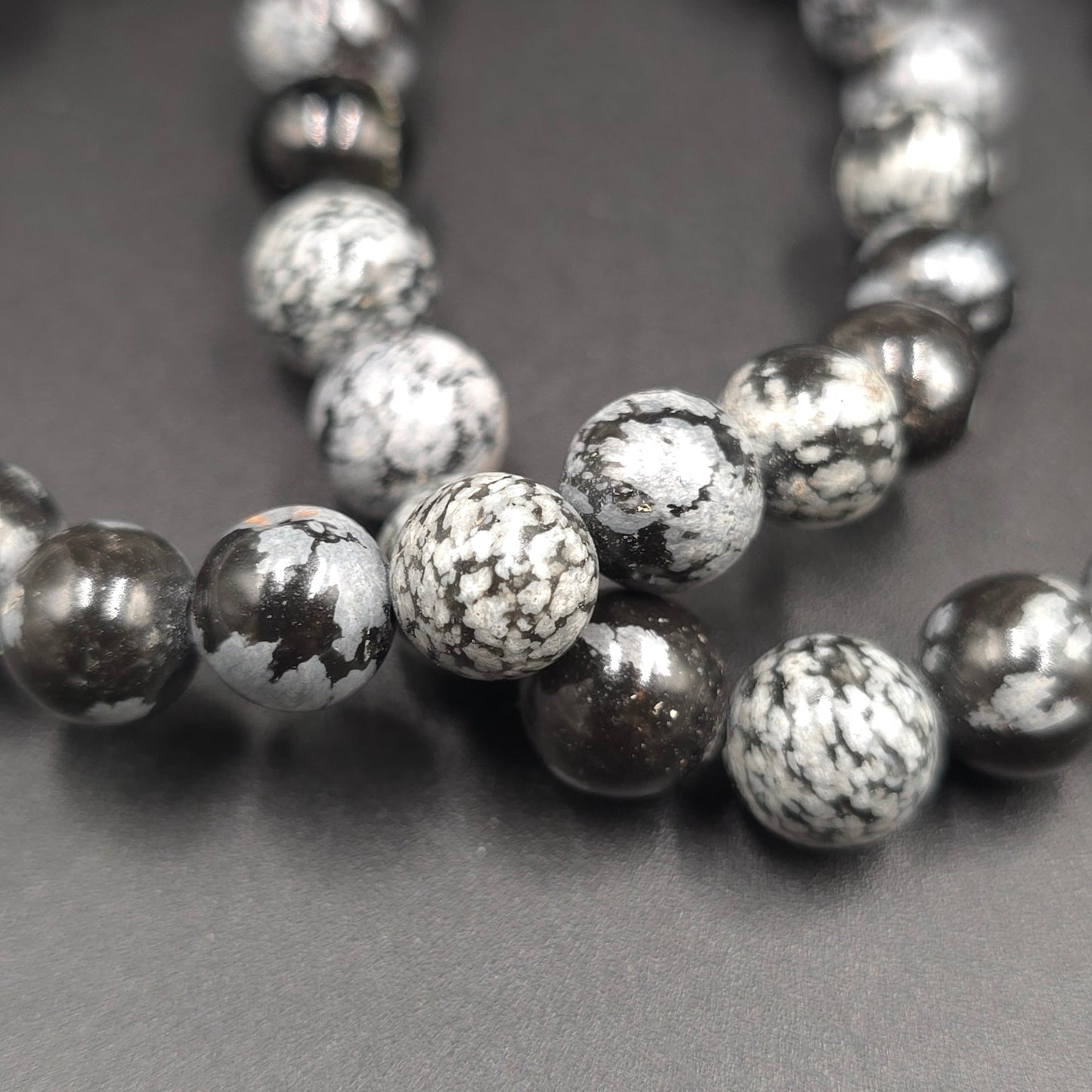 Snowflake Obsidian Bead Bracelet 8mm - Elevated Metaphysical