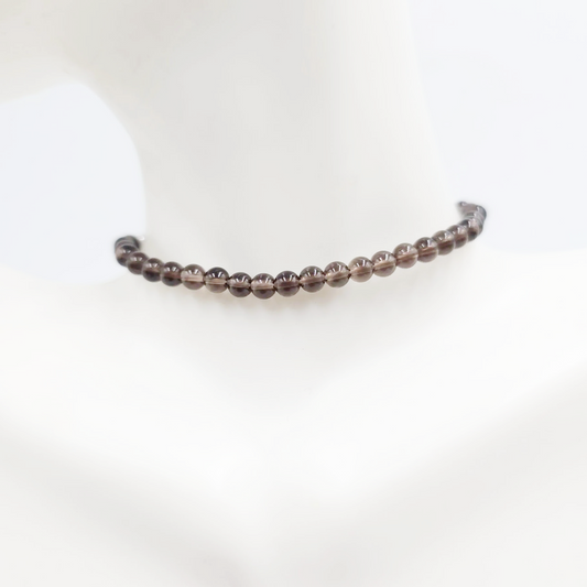 Smoky Quartz Bead Bracelet 4mm - Elevated Metaphysical