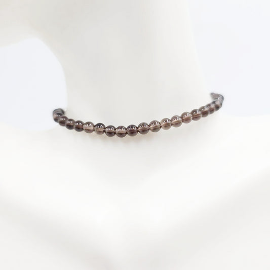 Smoky Quartz Bead Bracelet 4mm - Elevated Metaphysical