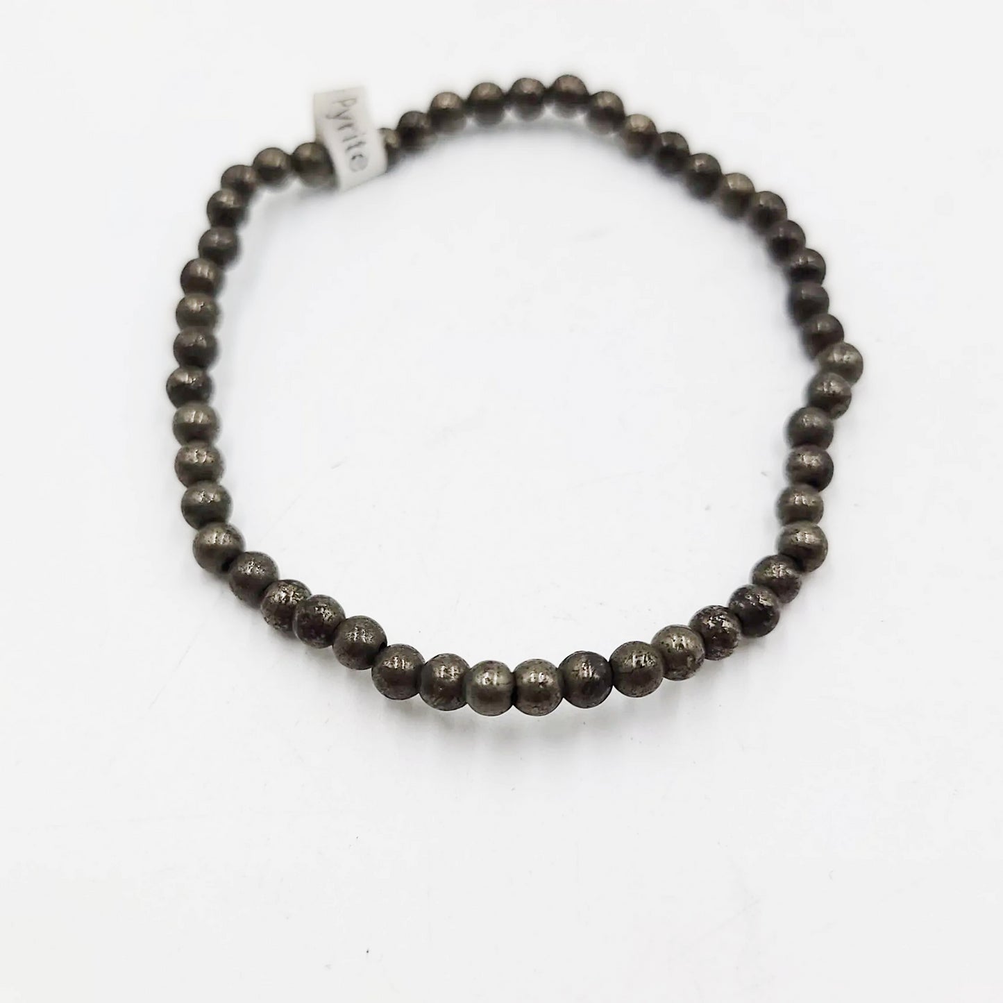 Pyrite Bracelet 4mm Bead Bracelet