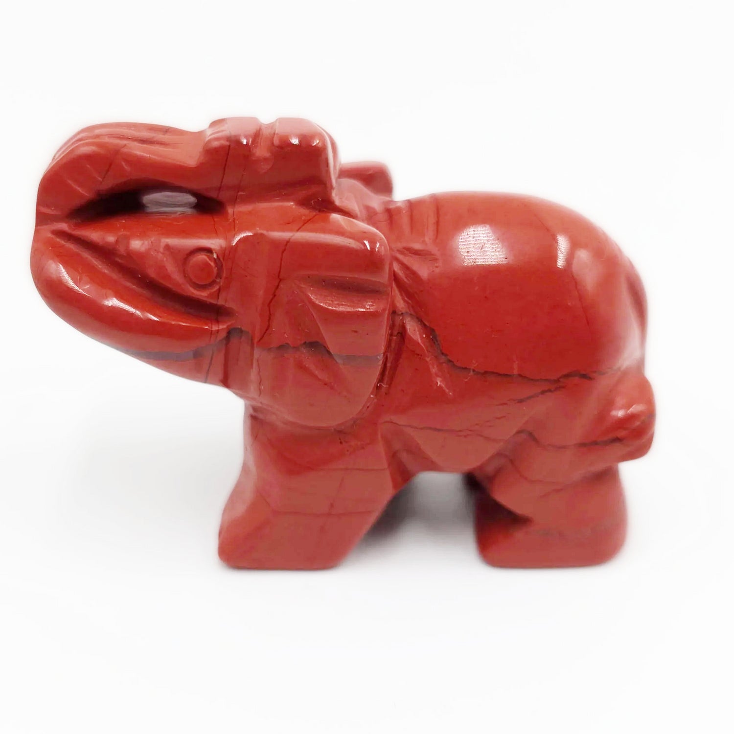 Red Jasper Elephant Figurine 2" 50mm - Elevated Metaphysical