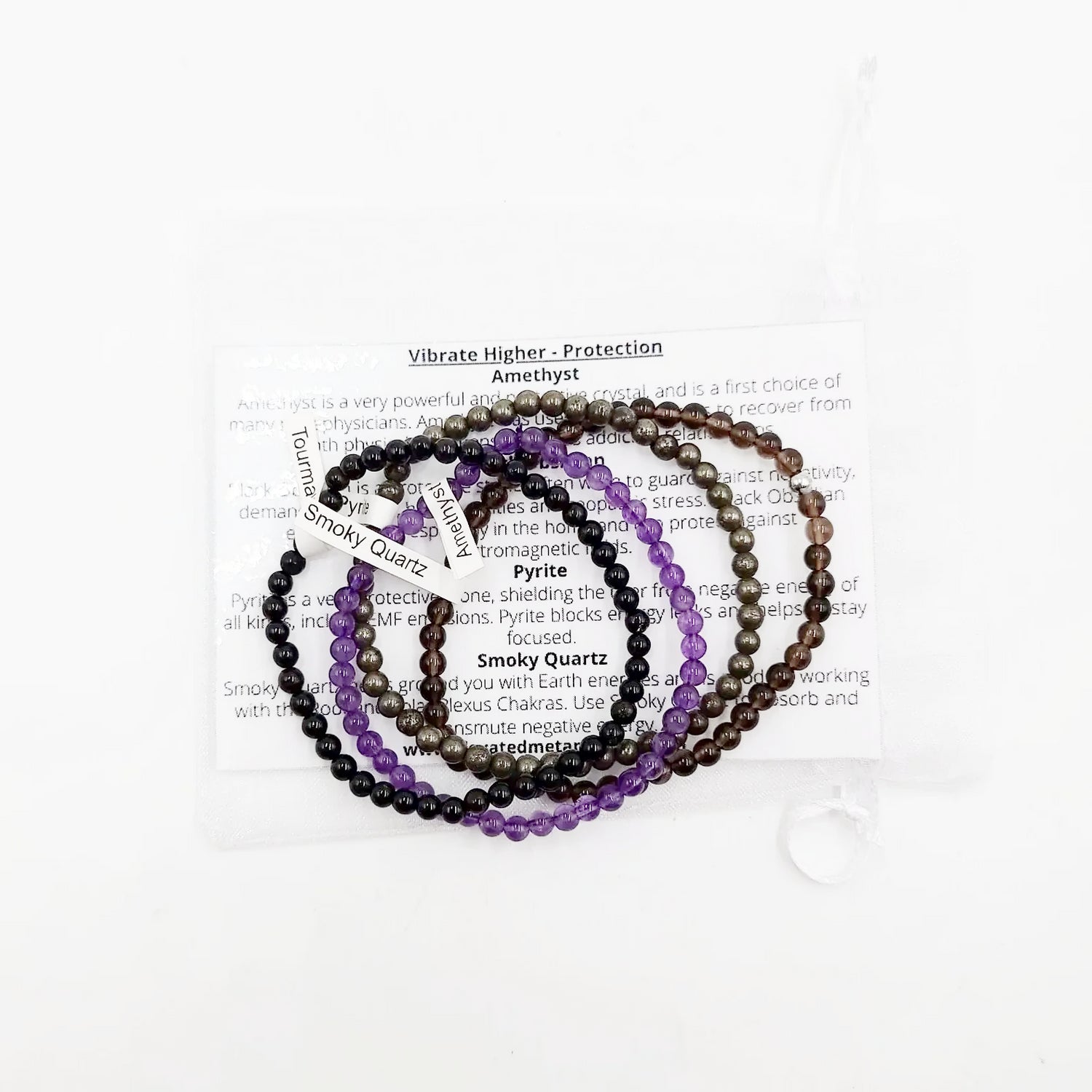 Vibrate Higher - Protection Bracelet Set 4mm Bead Bracelets - Elevated Metaphysical