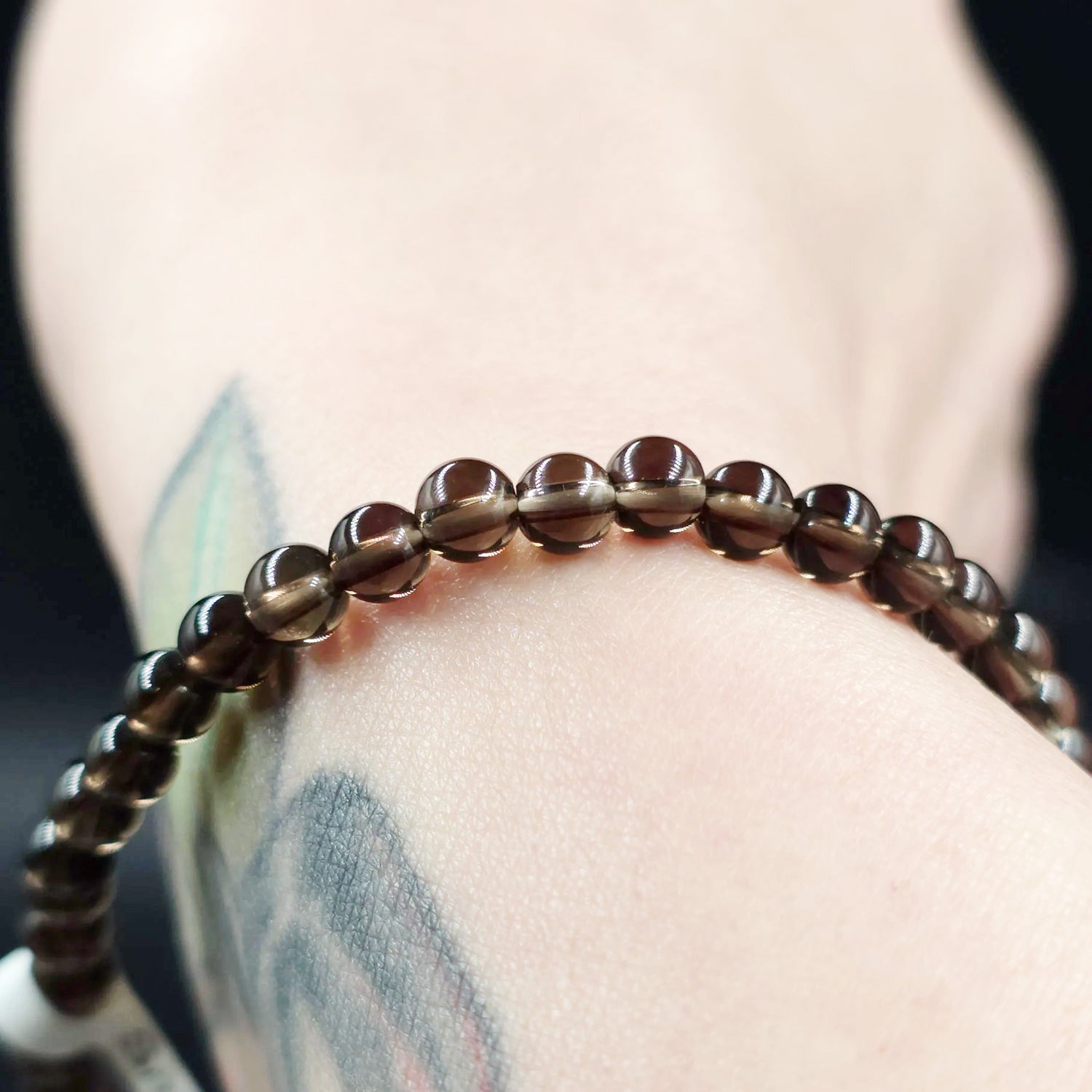 Smoky Quartz Bead Bracelet 4mm - Elevated Metaphysical