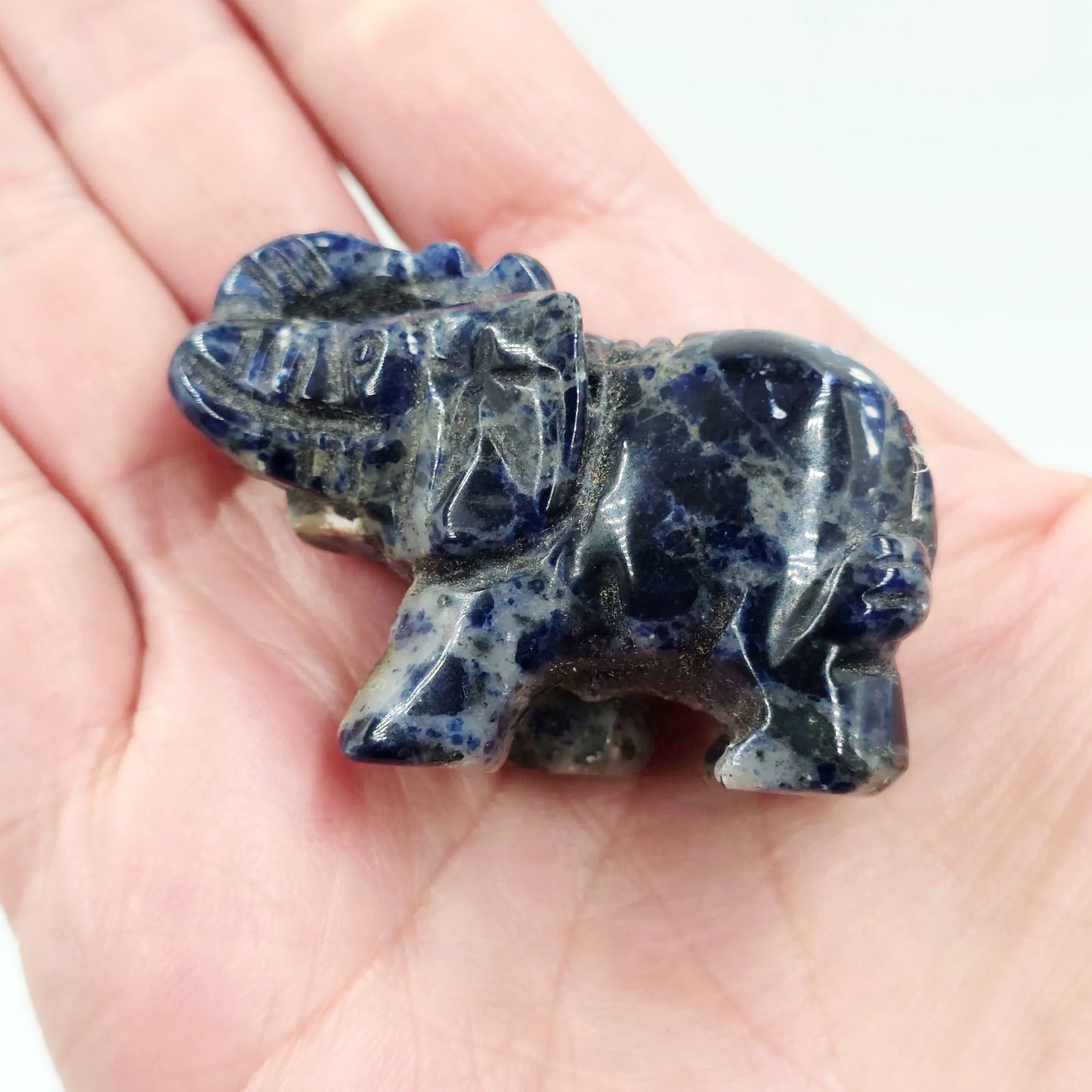 Sodalite Elephant Figurine 2" 50mm - Elevated Metaphysical