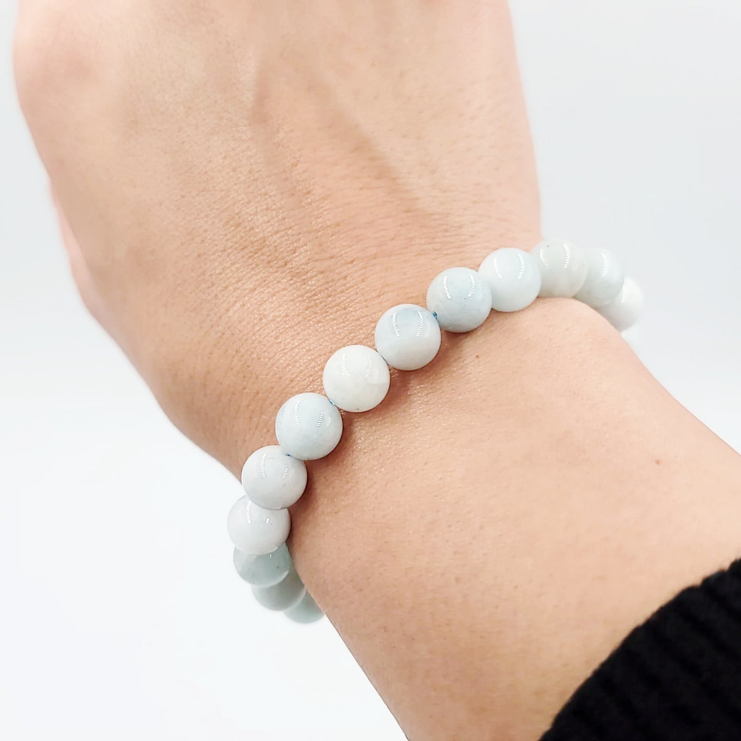 Aquamarine Bracelet 8mm Bead Bracelet