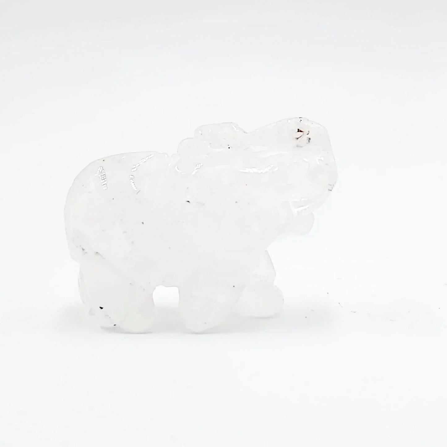 Clear Quartz Elephant Figurine 2" 50mm