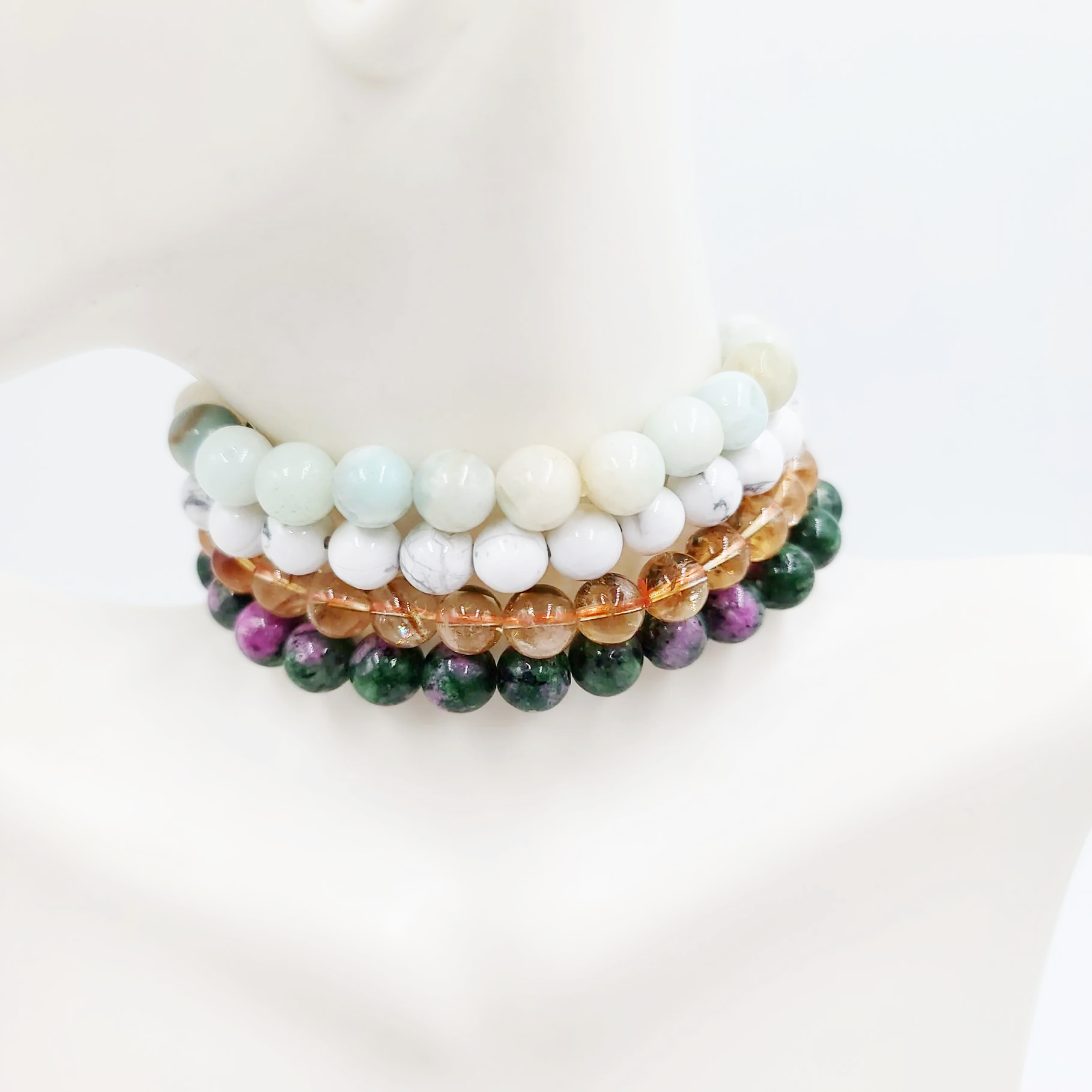 Good Vibes Only - Happy Bracelet Set 8mm Bead Bracelets - Elevated Metaphysical