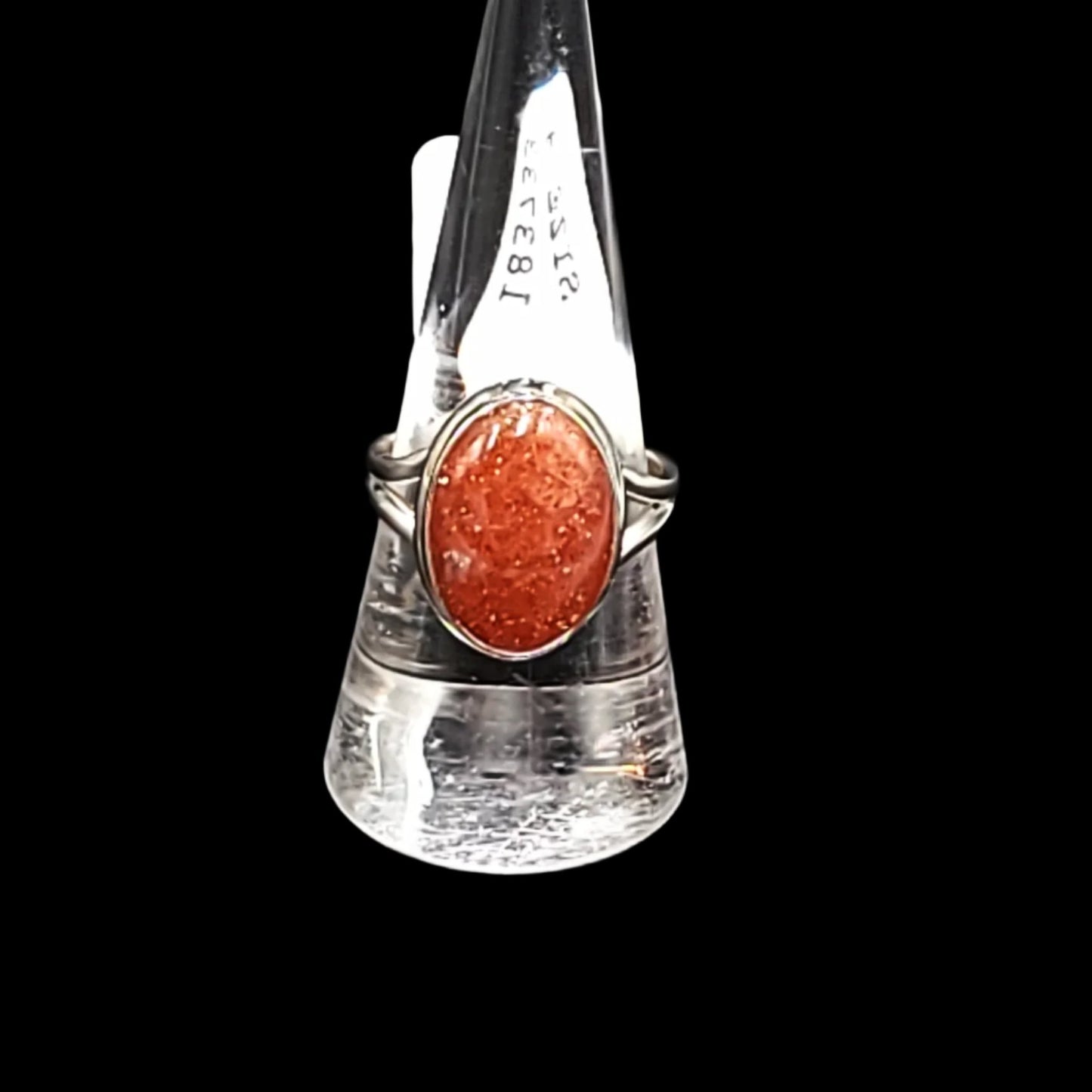 Sunstone Ring Sterling Silver Band Size 9