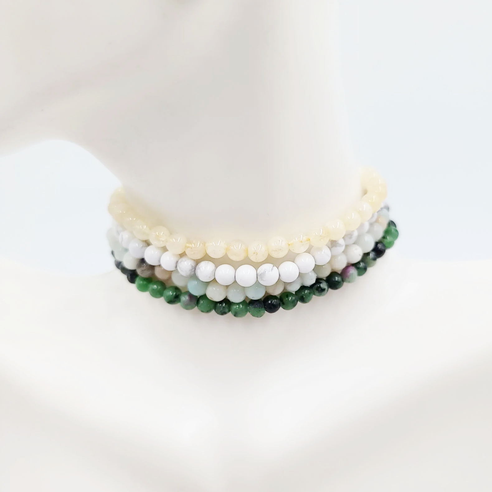 Good Vibes Only - Happy Bracelet Set 4mm Bead Bracelets - Elevated Metaphysical