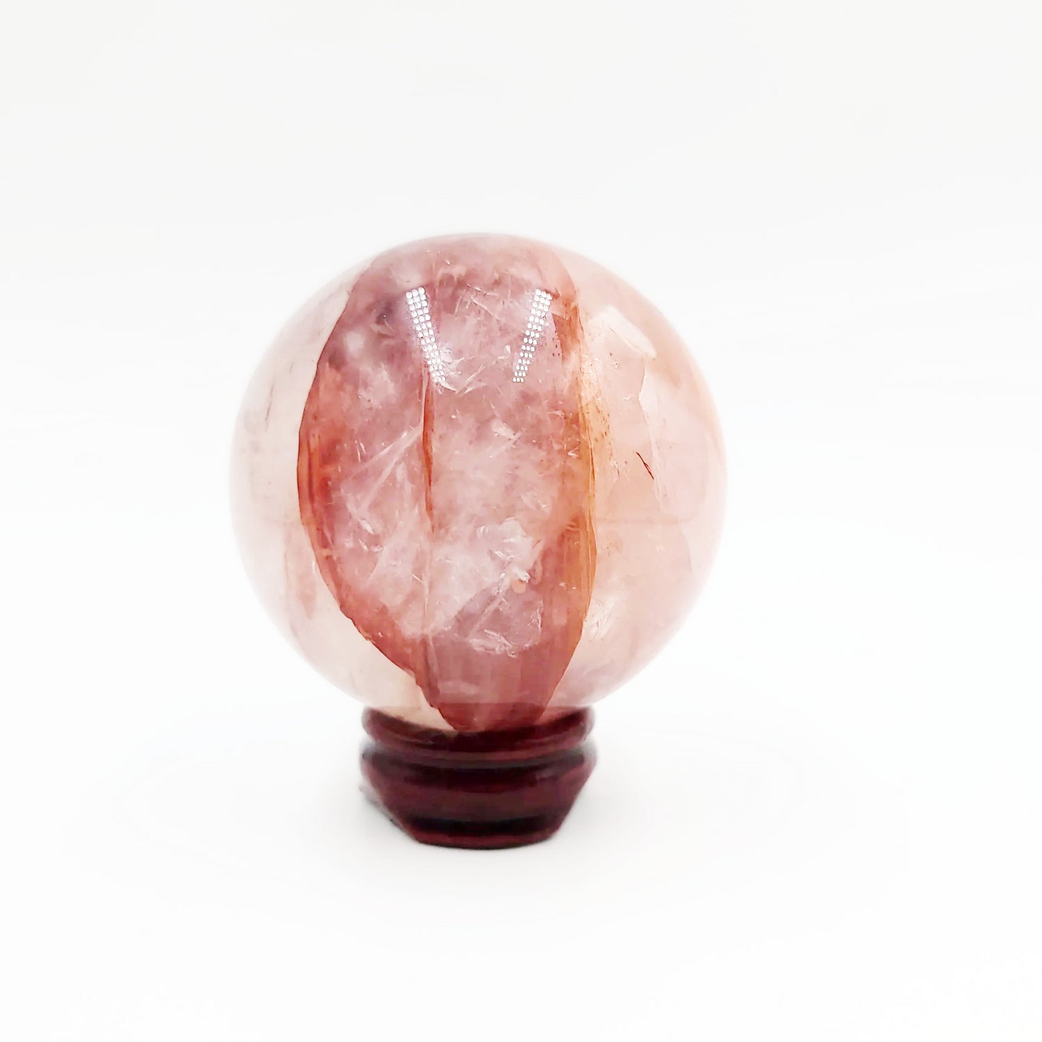 Fire Quartz Sphere 62mm 2.5" 317g 11.2oz - Elevated Metaphysical