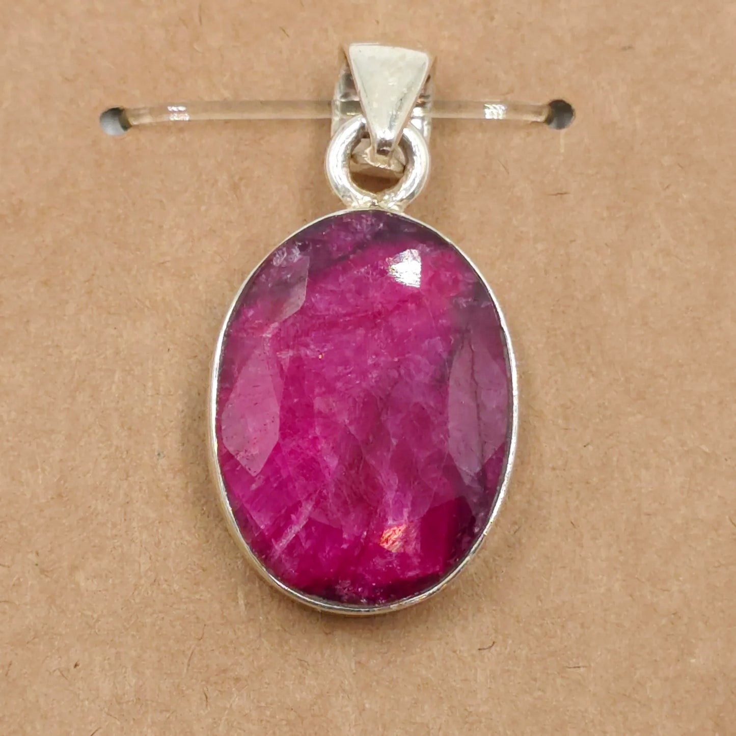 Ruby Pendant Sterling Silver