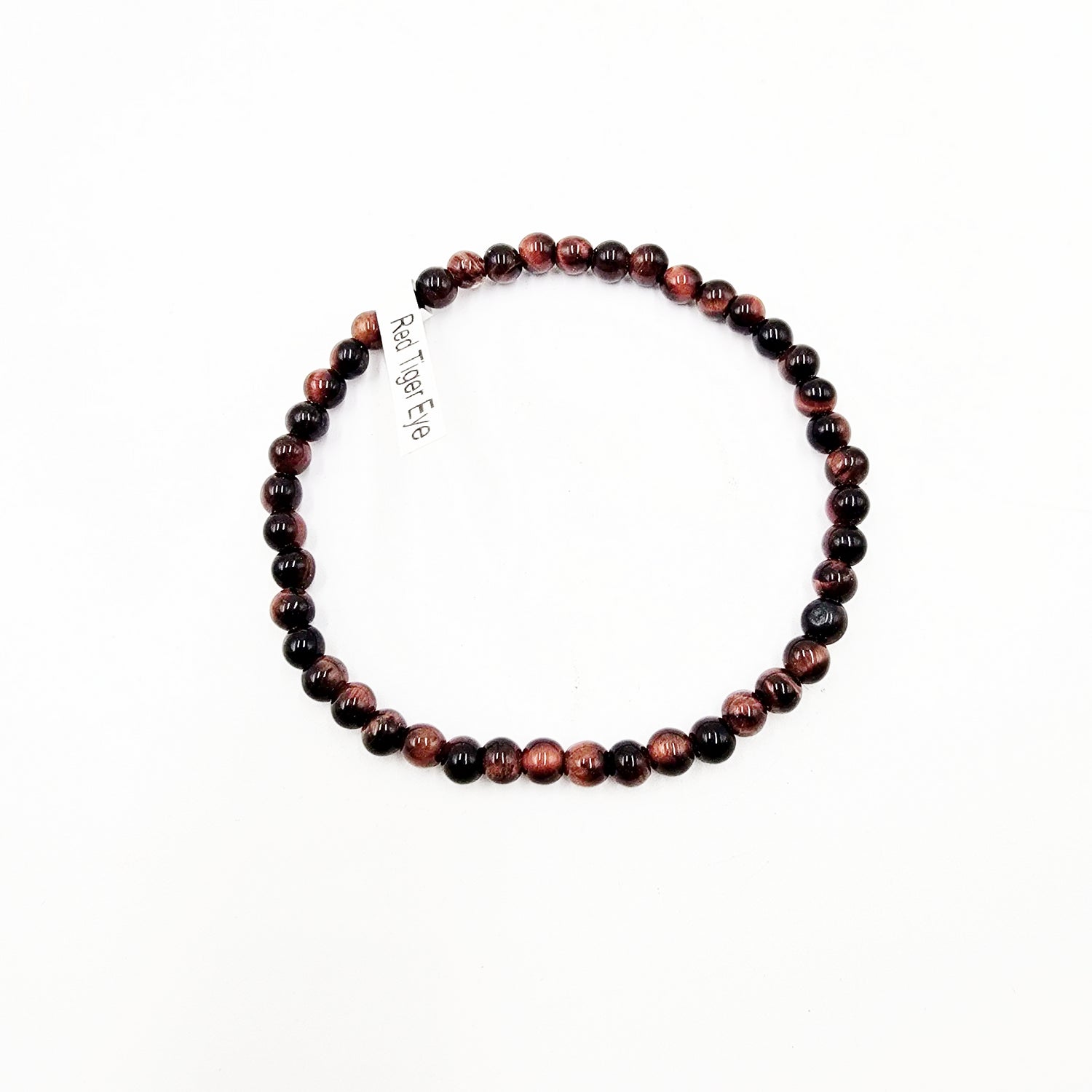 Red Tiger Eye Bead Bracelet 4mm - Elevated Metaphysical