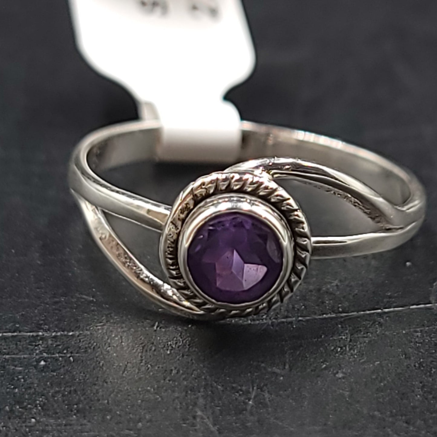 Amethyst Infinity Ring Sterling Silver Size 8 - Elevated Metaphysical