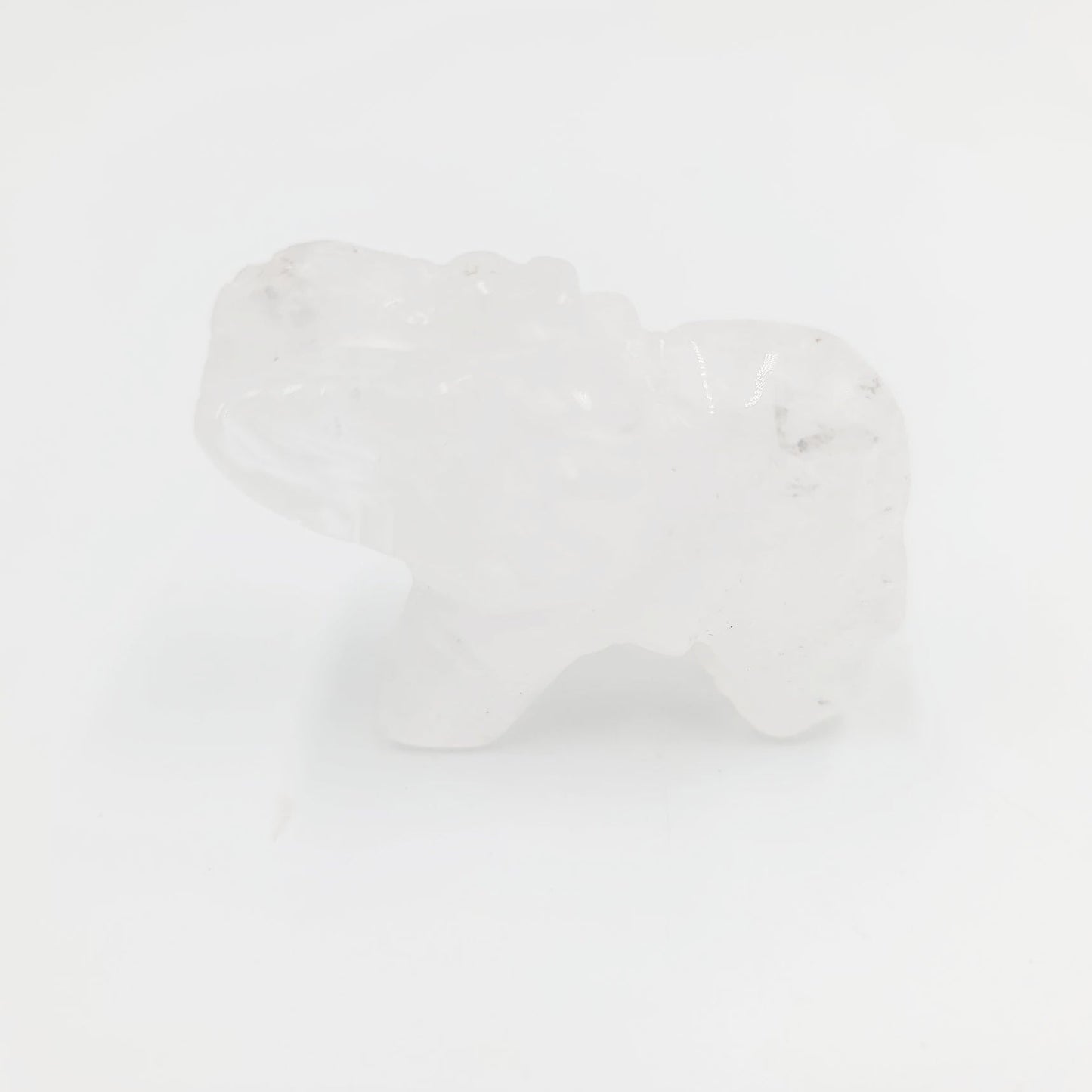 Clear Quartz Elephant Figurine 2" 50mm