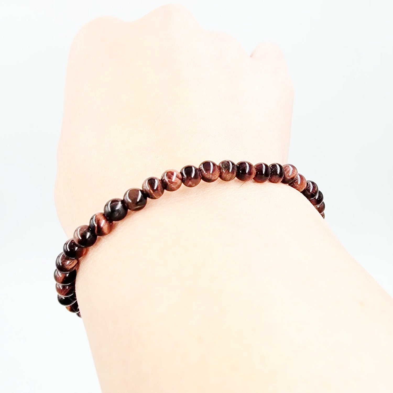 Red Tiger Eye Bead Bracelet 4mm - Elevated Metaphysical