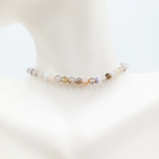 Botswana Agate Bracelet 4mm Bead Bracelet