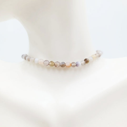 Botswana Agate Bracelet 4mm Bead Bracelet