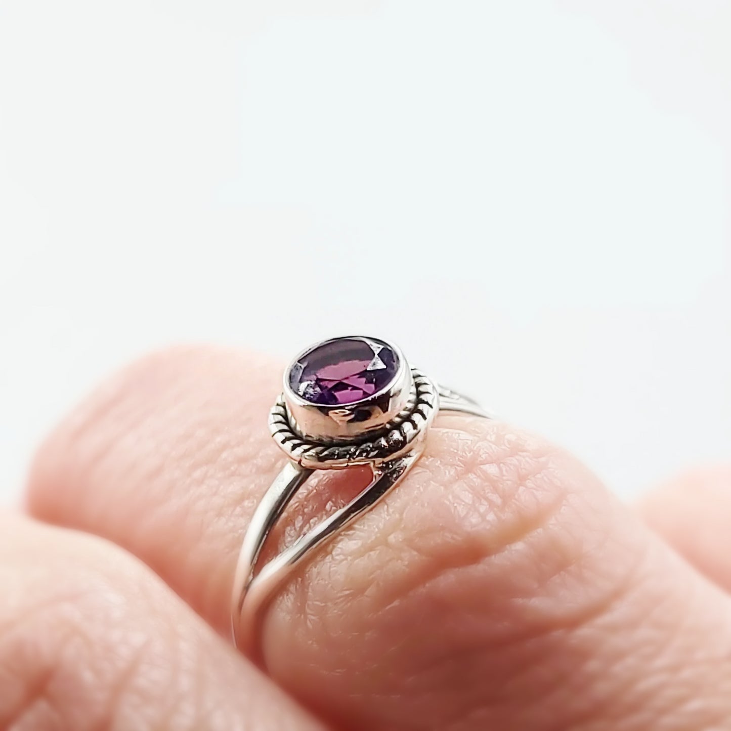 Amethyst Infinity Ring Sterling Silver Size 5