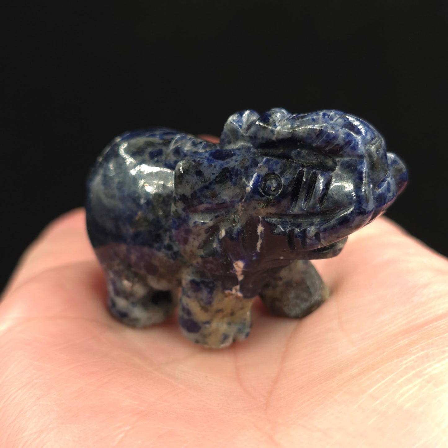 Sodalite Elephant Figurine 2" 50mm - Elevated Metaphysical