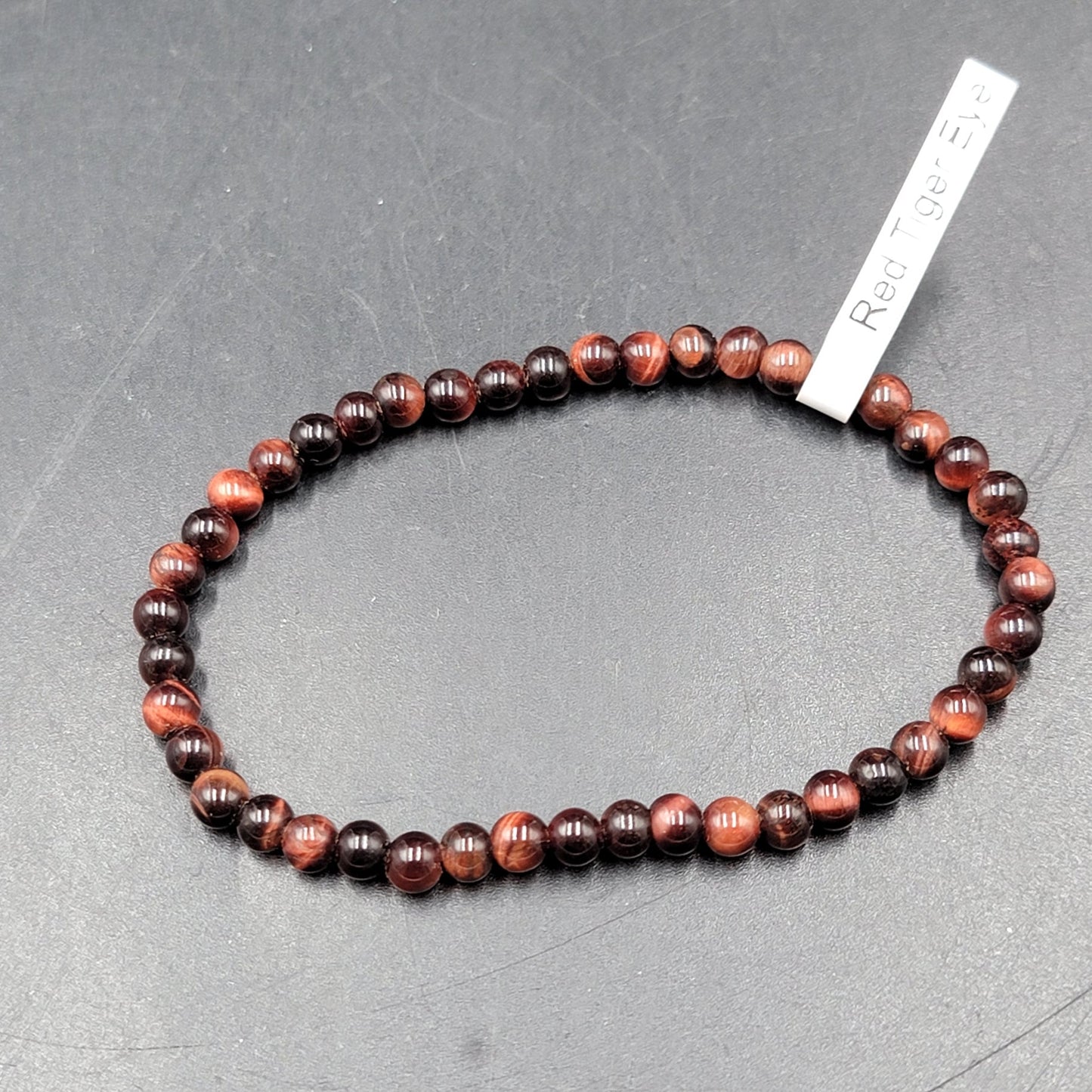 Red Tiger Eye Bead Bracelet 4mm - Elevated Metaphysical