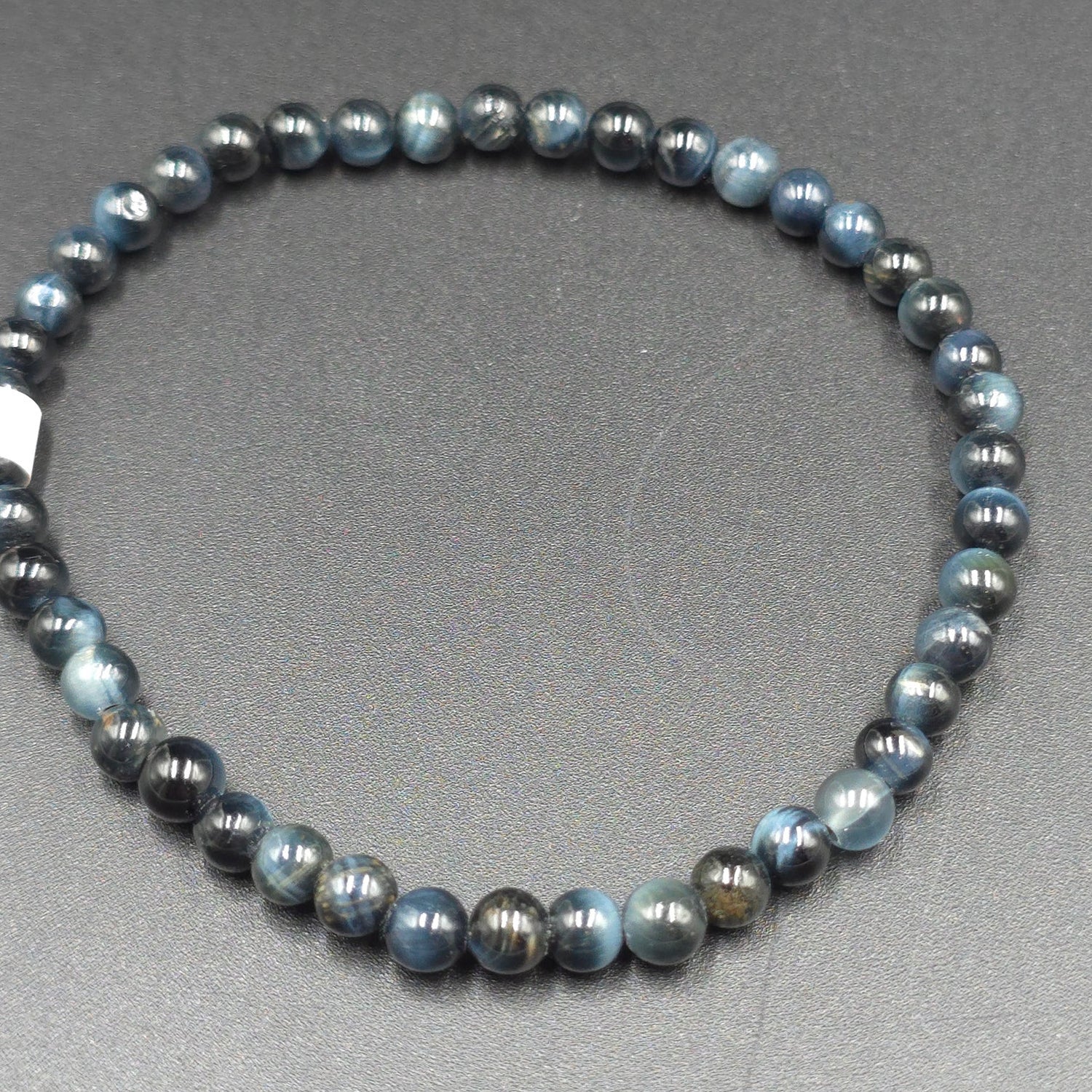 Blue Tiger Eye Bead Bracelet 4mm - Elevated Metaphysical