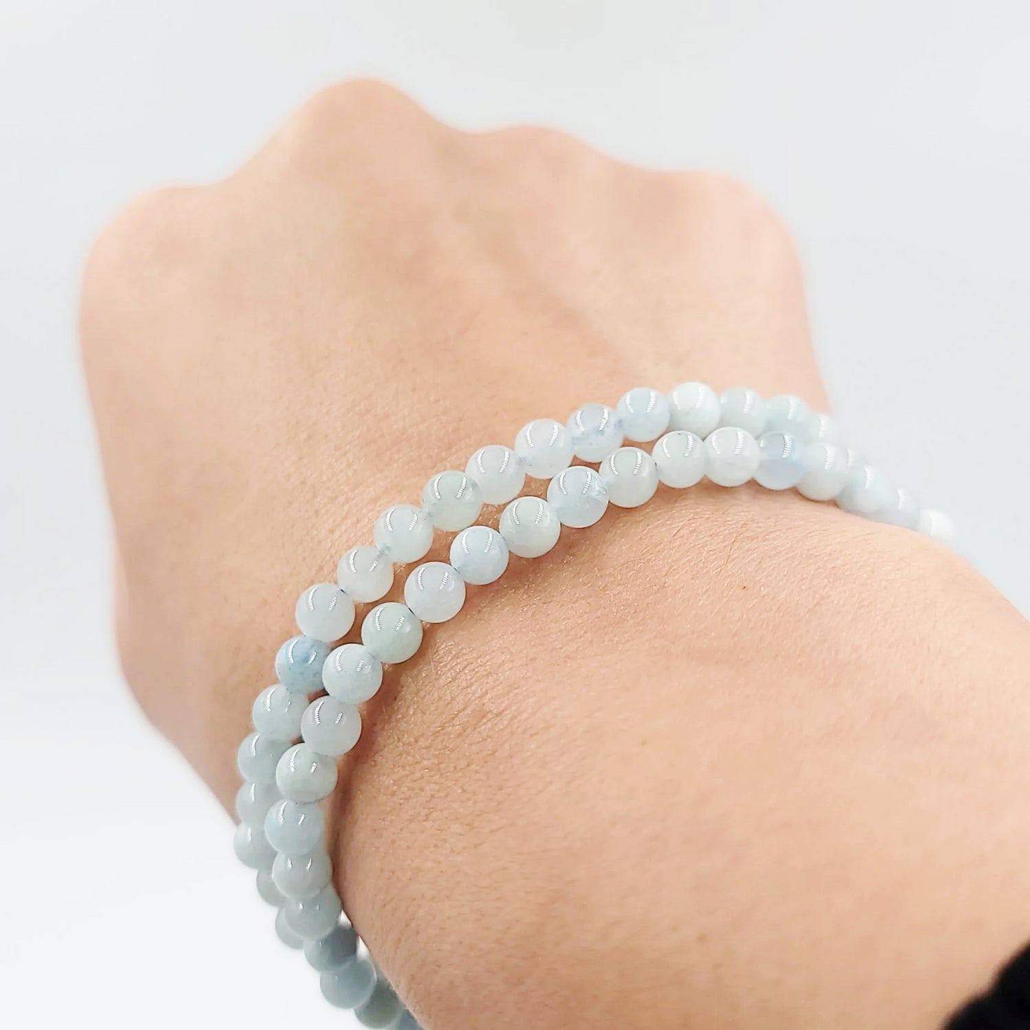 Aquamarine Bracelet 4mm Bead Bracelet - Elevated Metaphysical