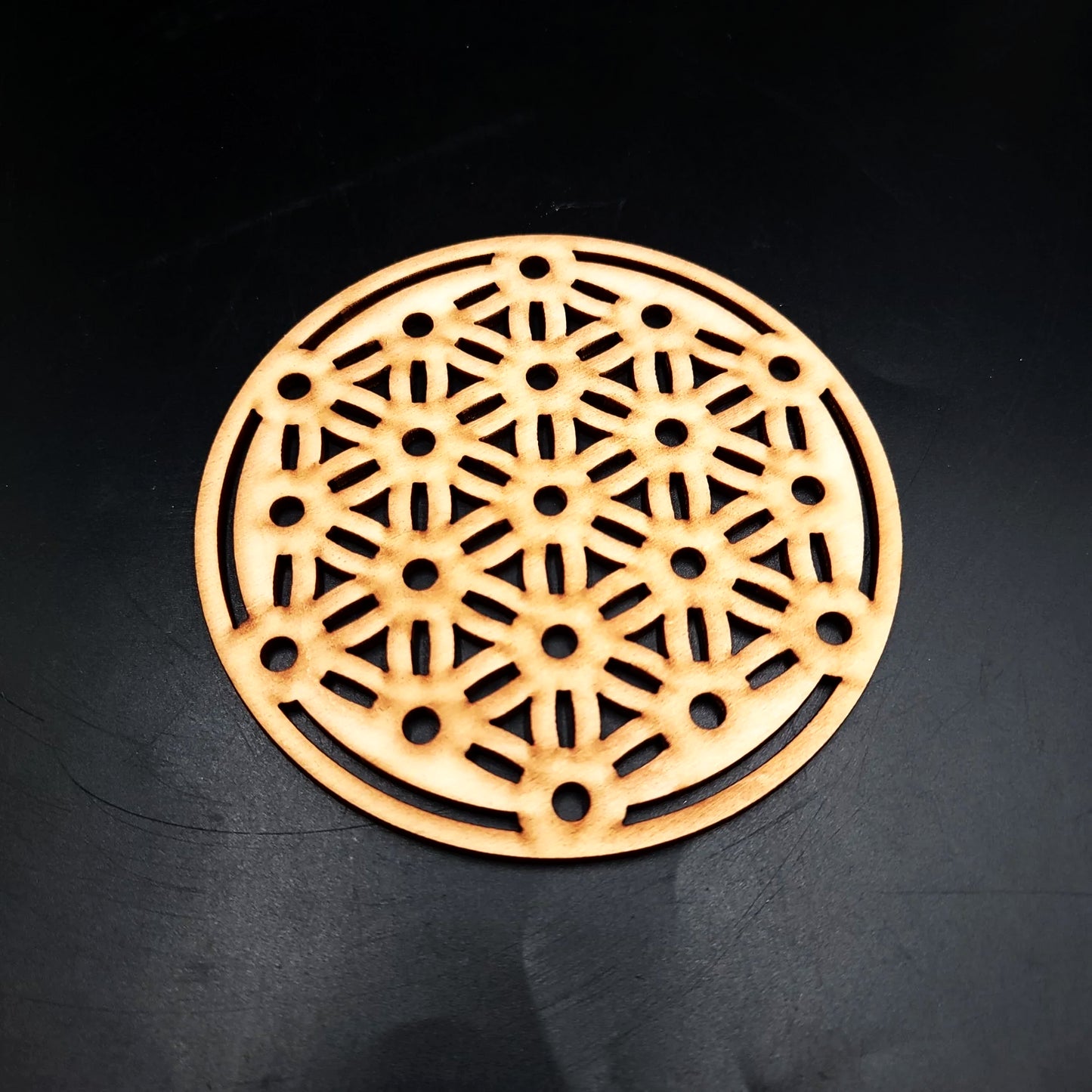 Wood Display Wooden Coaster Plate 4.5" 155mm - Elevated Metaphysical