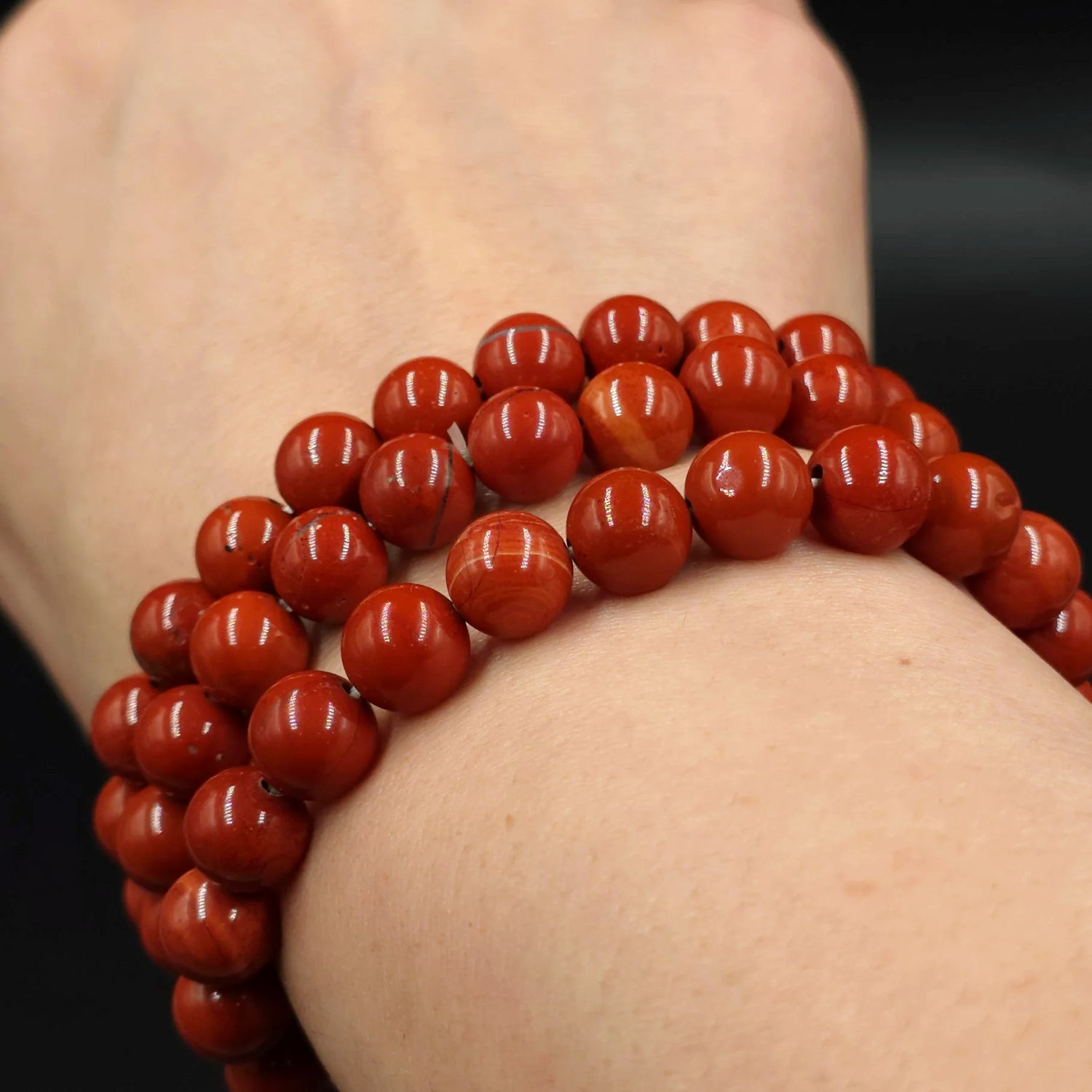 Red Jasper Bead Bracelet 8mm - Elevated Metaphysical