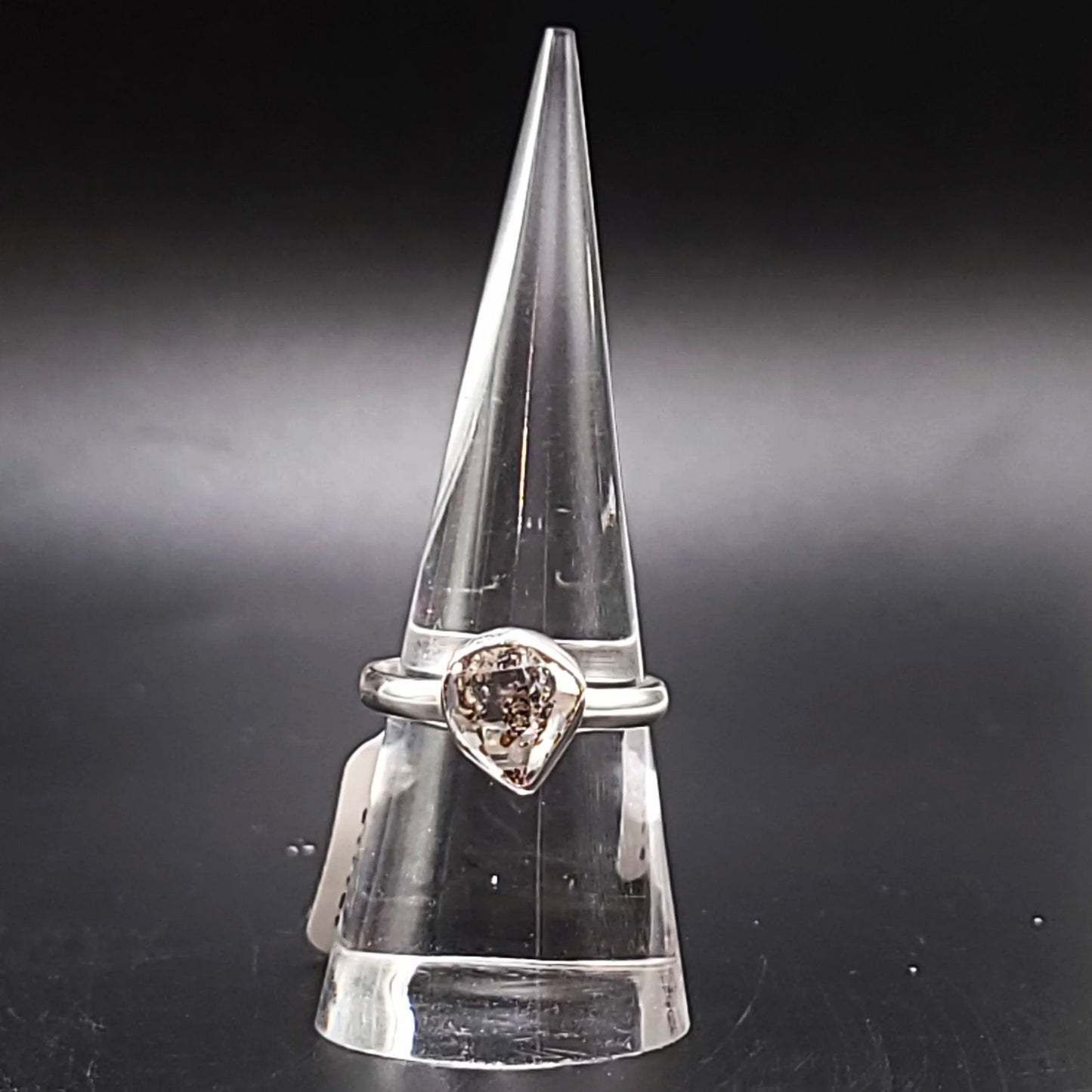 Herkimer Diamond Ring Sterling Silver Band Size 9