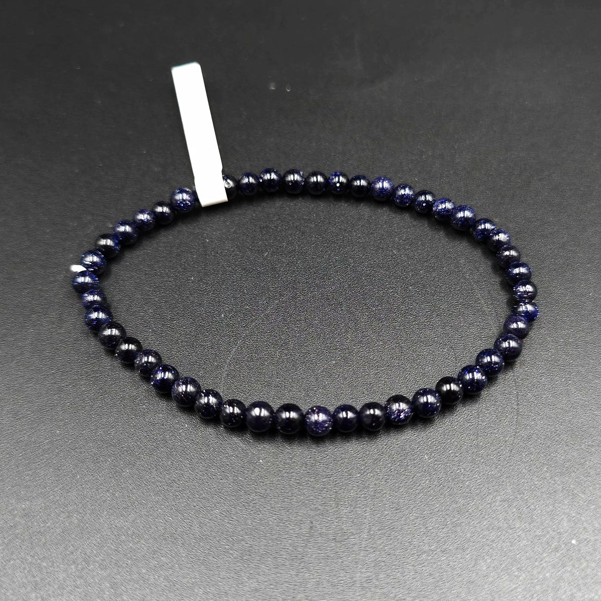 Blue Goldstone Bead Bracelet 4mm Blue Sandstone - Elevated Metaphysical