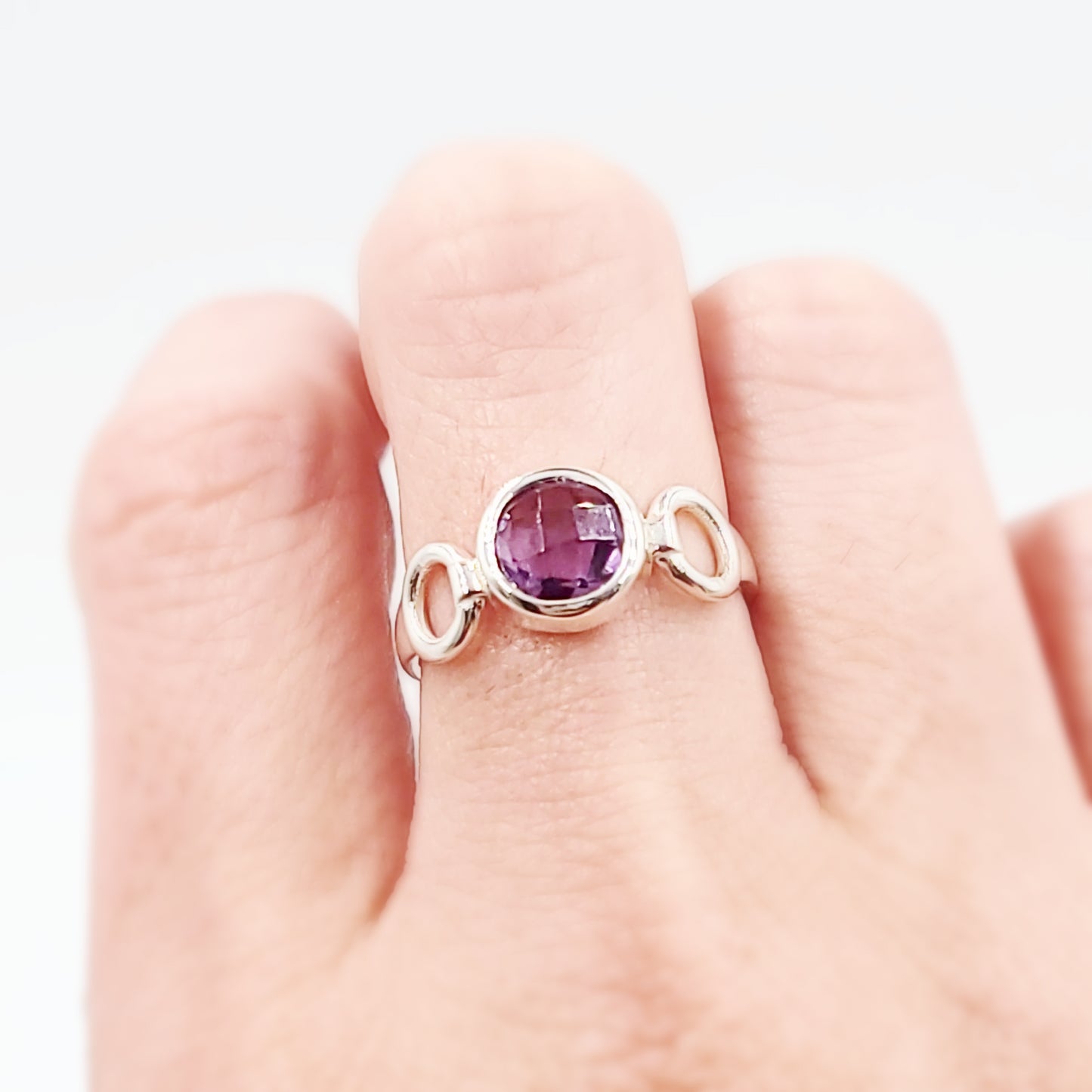 Amethyst Infinity Ring Sterling Silver Size 8