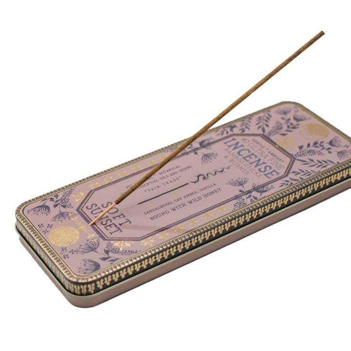Soft Sunset 40 Premium Incense Sticks & Burner Set