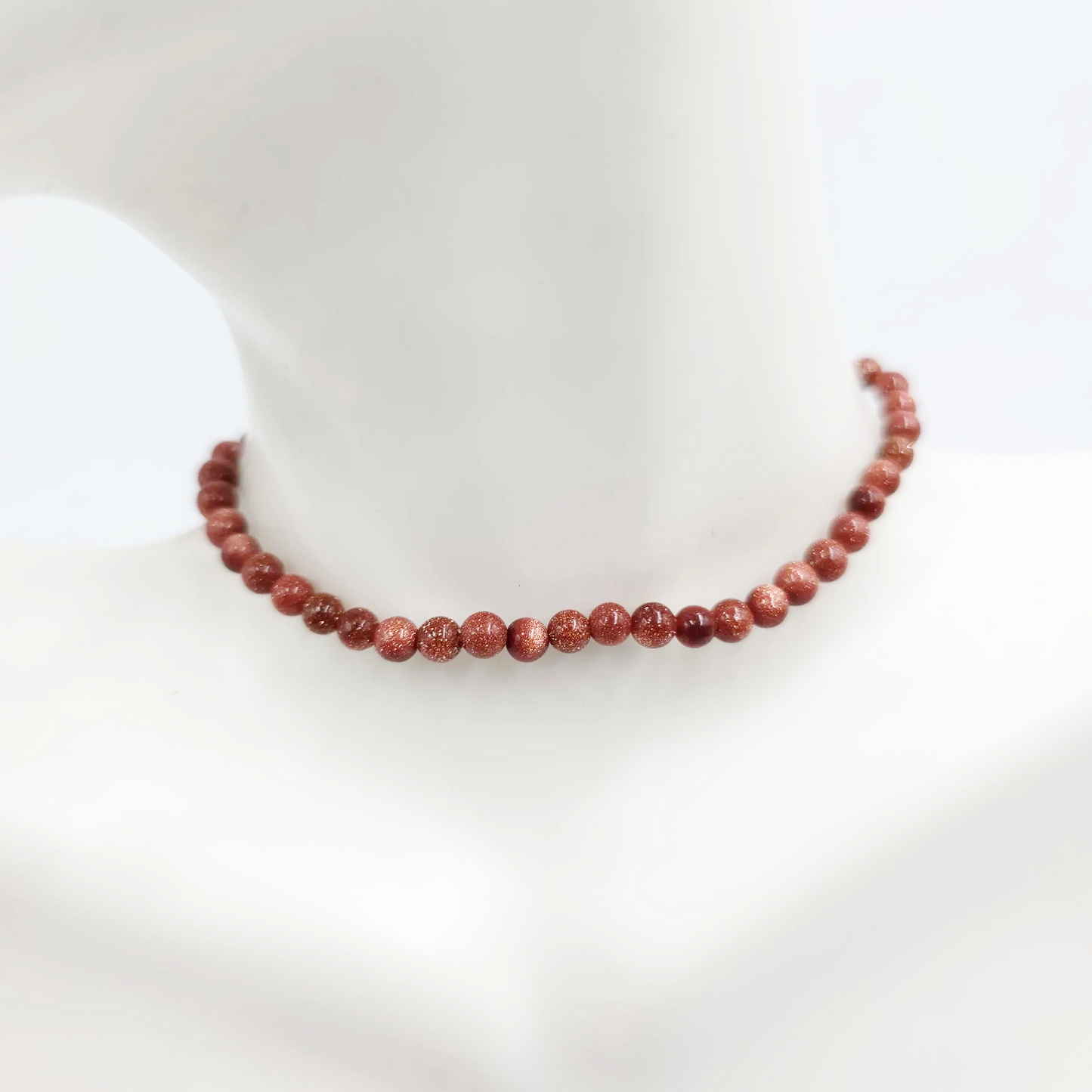 Goldstone Bead Bracelet 4mm Gold Sandstone - Elevated Metaphysical