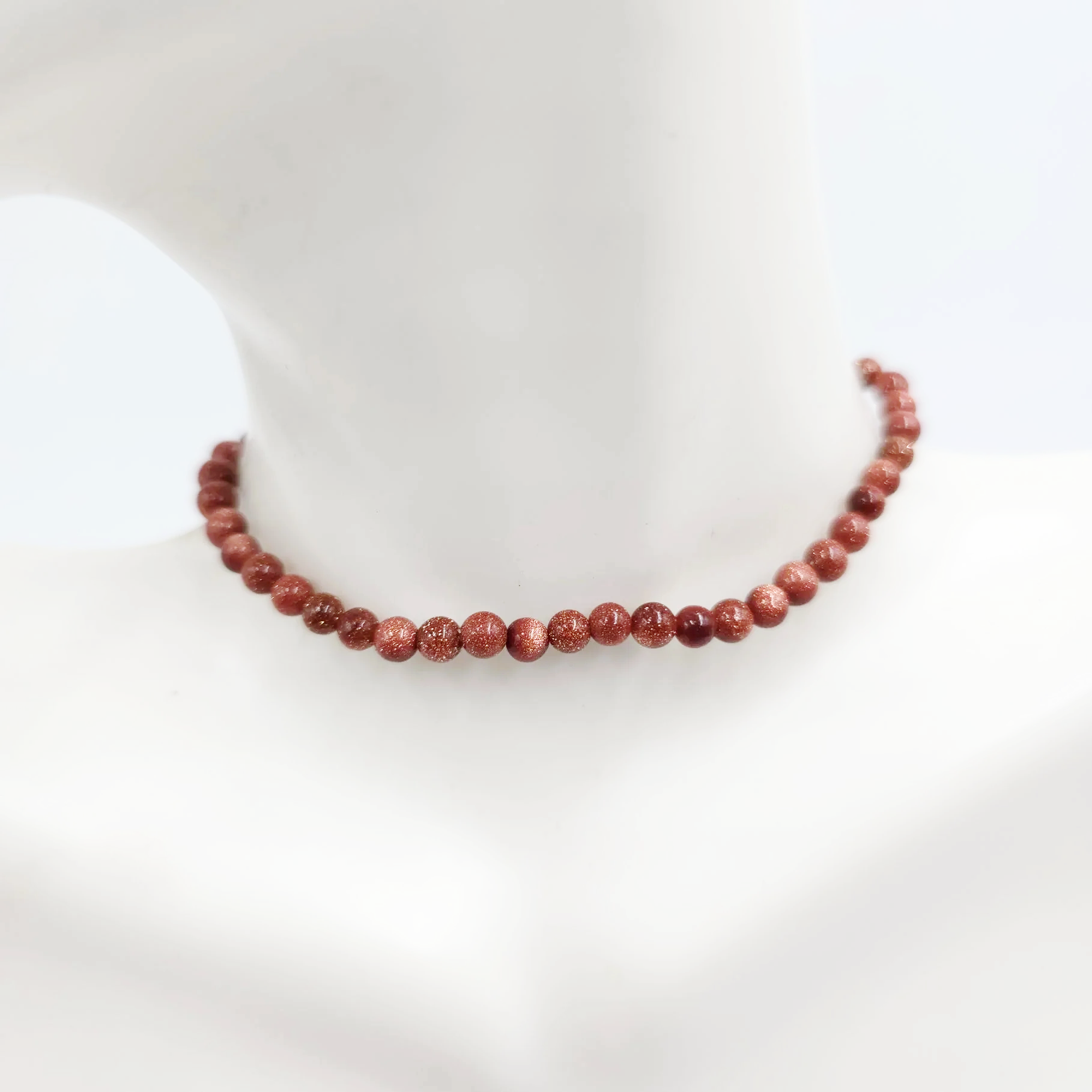 Goldstone Bead Bracelet 4mm Gold Sandstone - Elevated Metaphysical