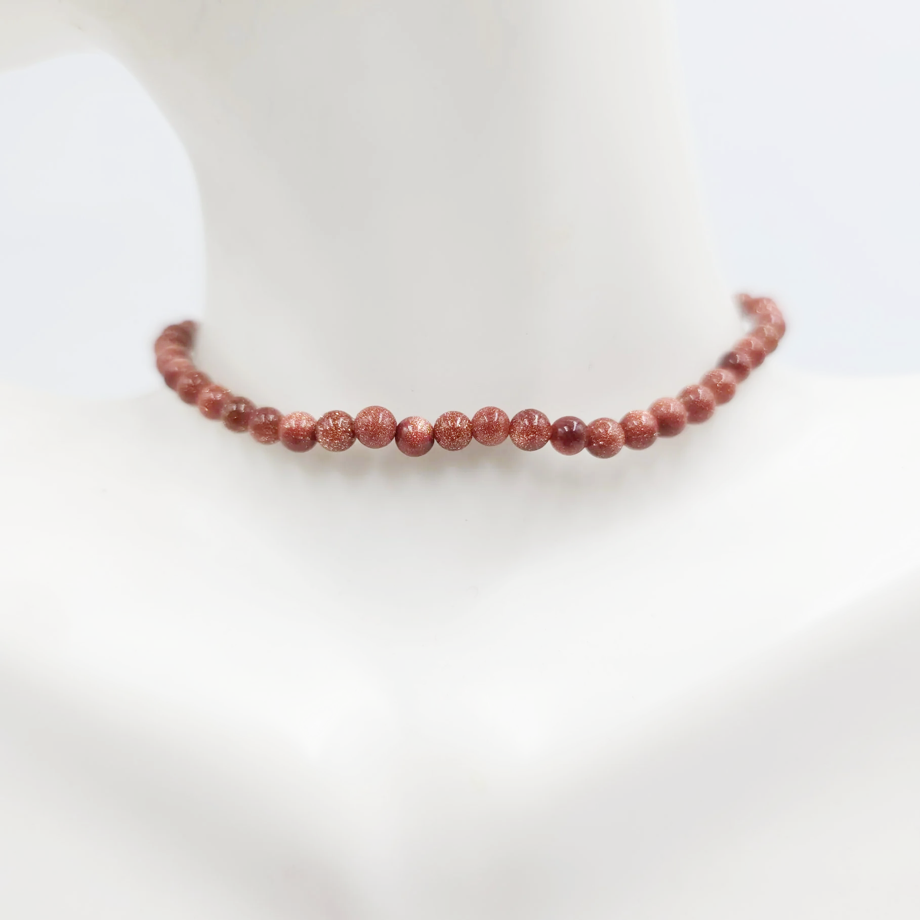 Goldstone Bead Bracelet 4mm Gold Sandstone - Elevated Metaphysical