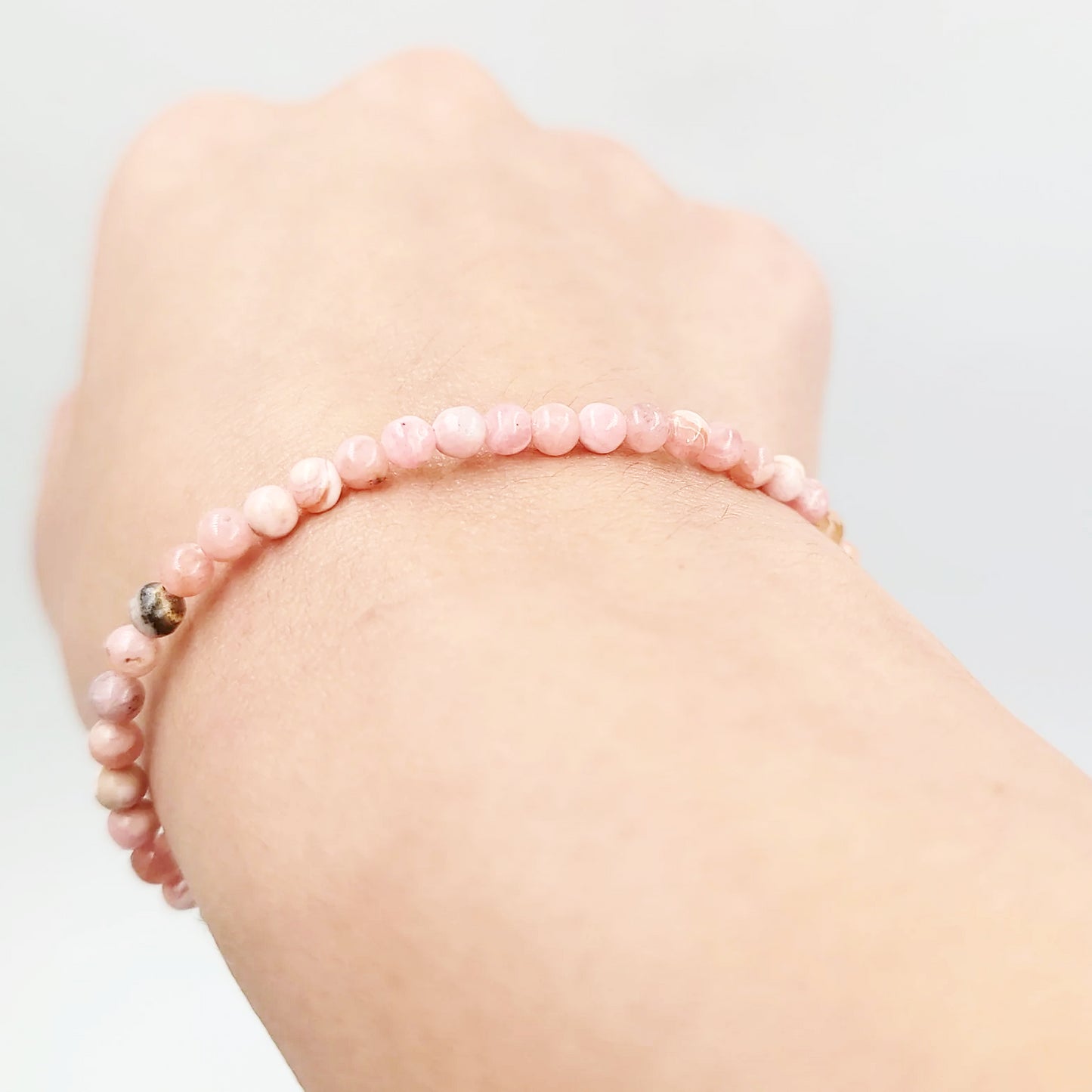 Rhodochrosite Bead Bracelet 4mm - Elevated Metaphysical