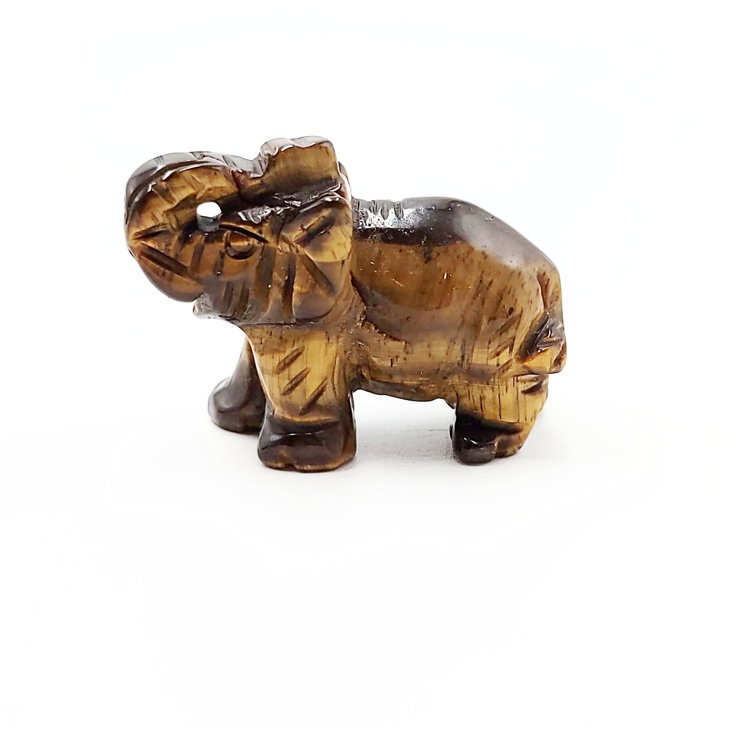 Tiger Eye Elephant Figurine 1.5" 35mm - Elevated Metaphysical