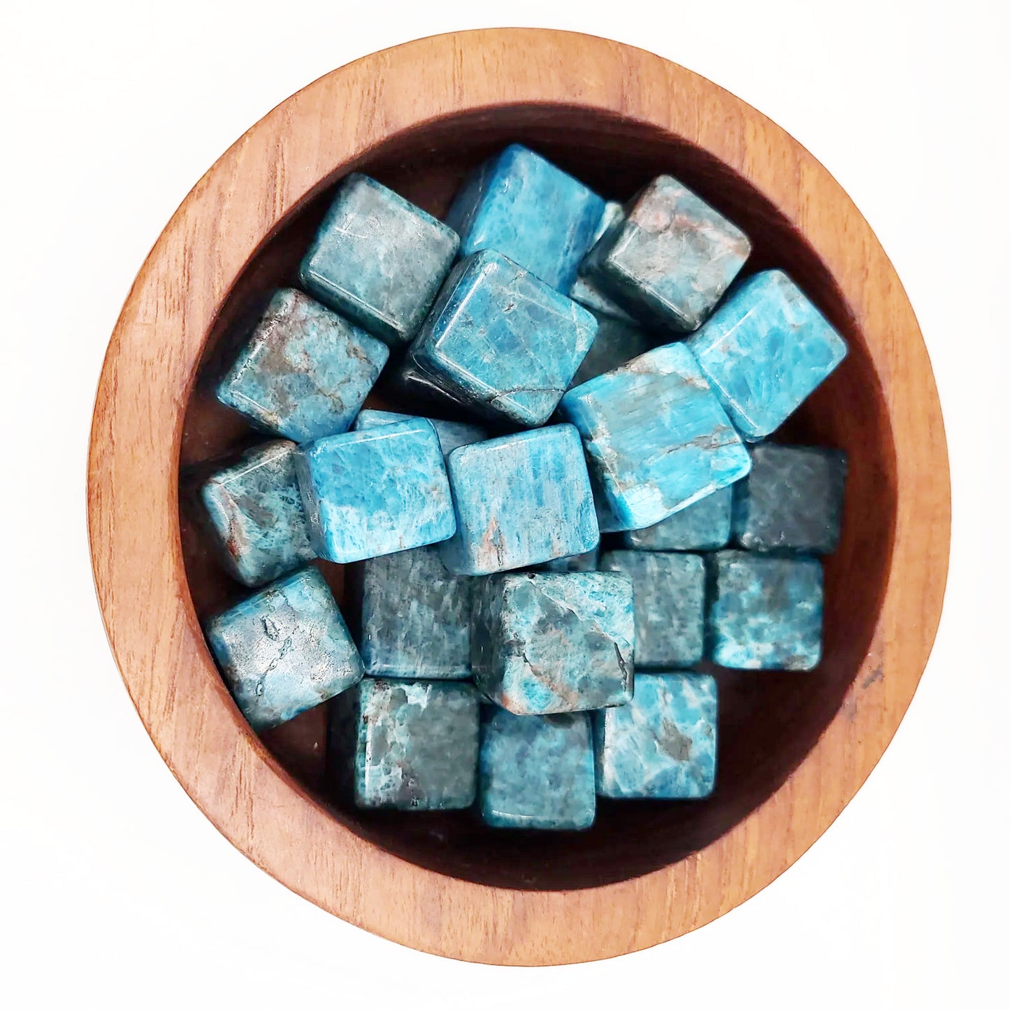 Blue Apatite Cube Tumbled Stone HQ - Elevated Metaphysical