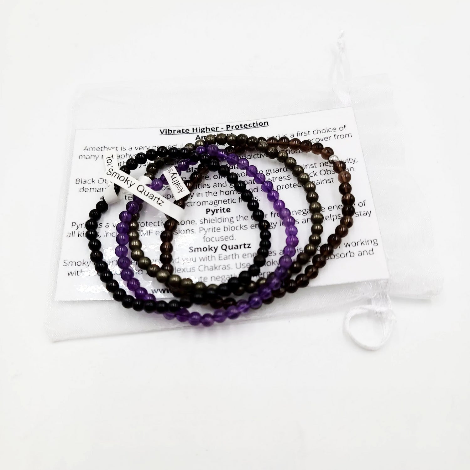 Vibrate Higher - Protection Bracelet Set 4mm Bead Bracelets - Elevated Metaphysical