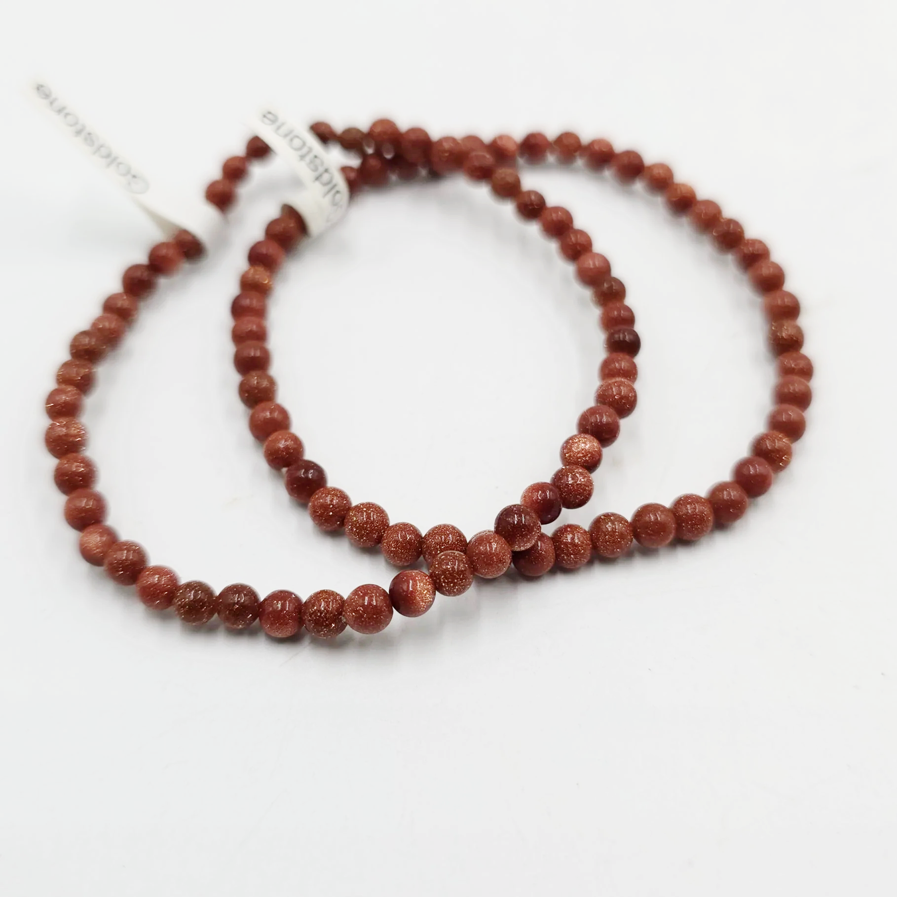 Goldstone Bead Bracelet 4mm Gold Sandstone - Elevated Metaphysical