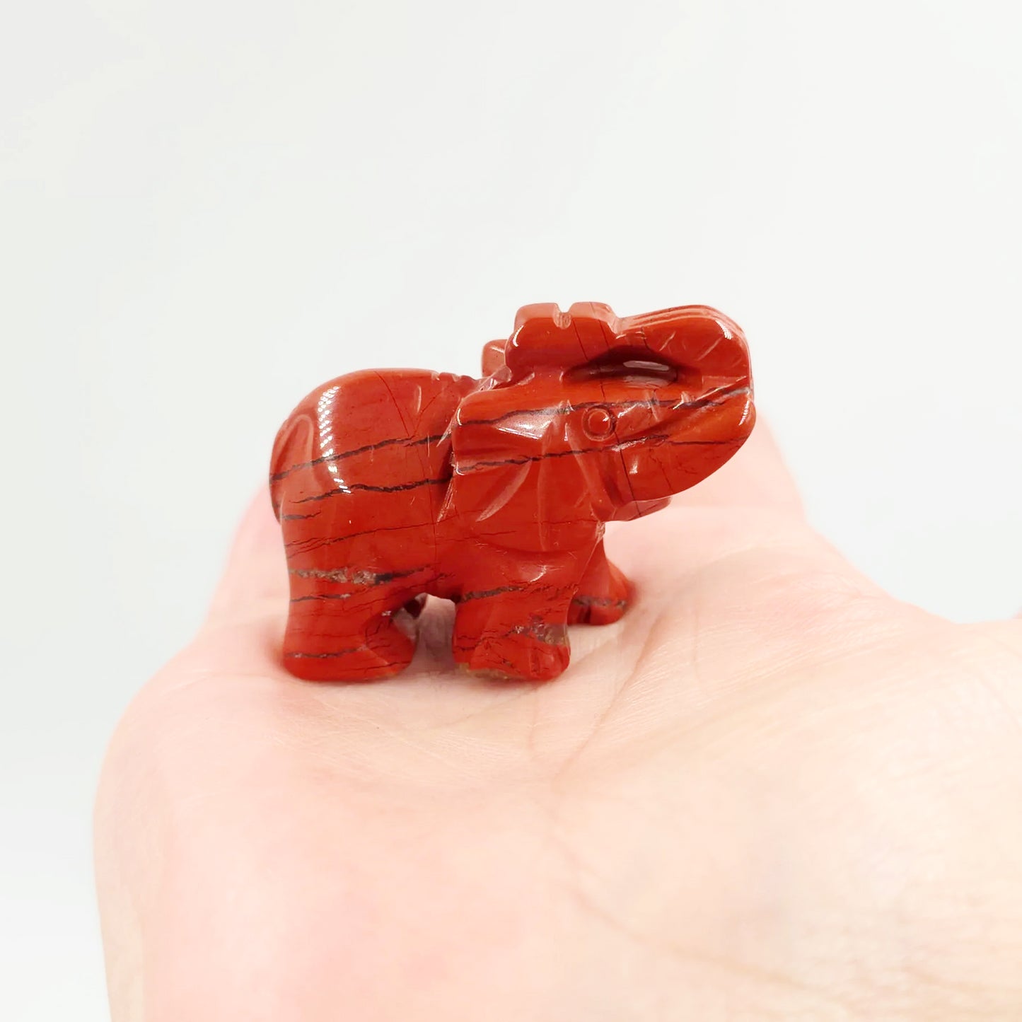 Red Jasper Elephant Figurine 2" 50mm - Elevated Metaphysical