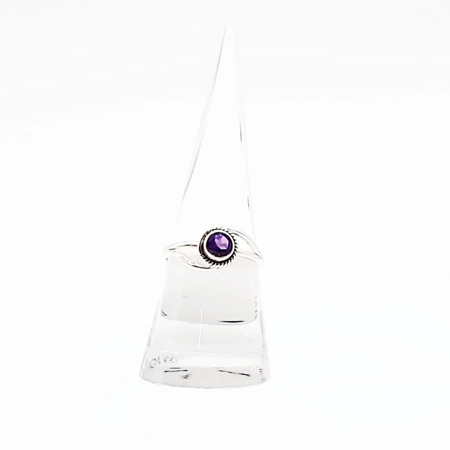 Amethyst Infinity Ring Sterling Silver Size 8 - Elevated Metaphysical