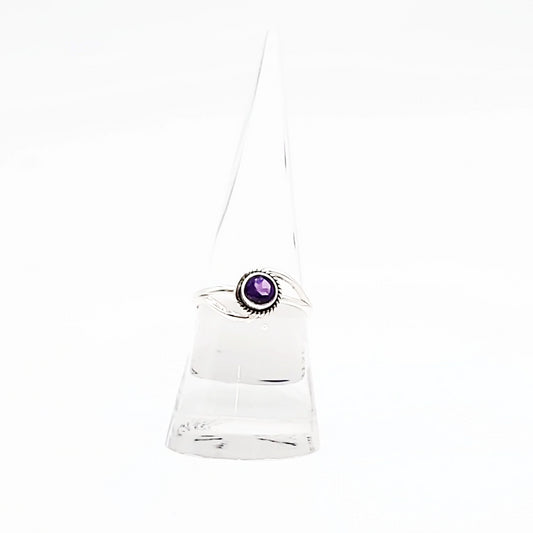 Amethyst Infinity Ring Sterling Silver Size 8 - Elevated Metaphysical