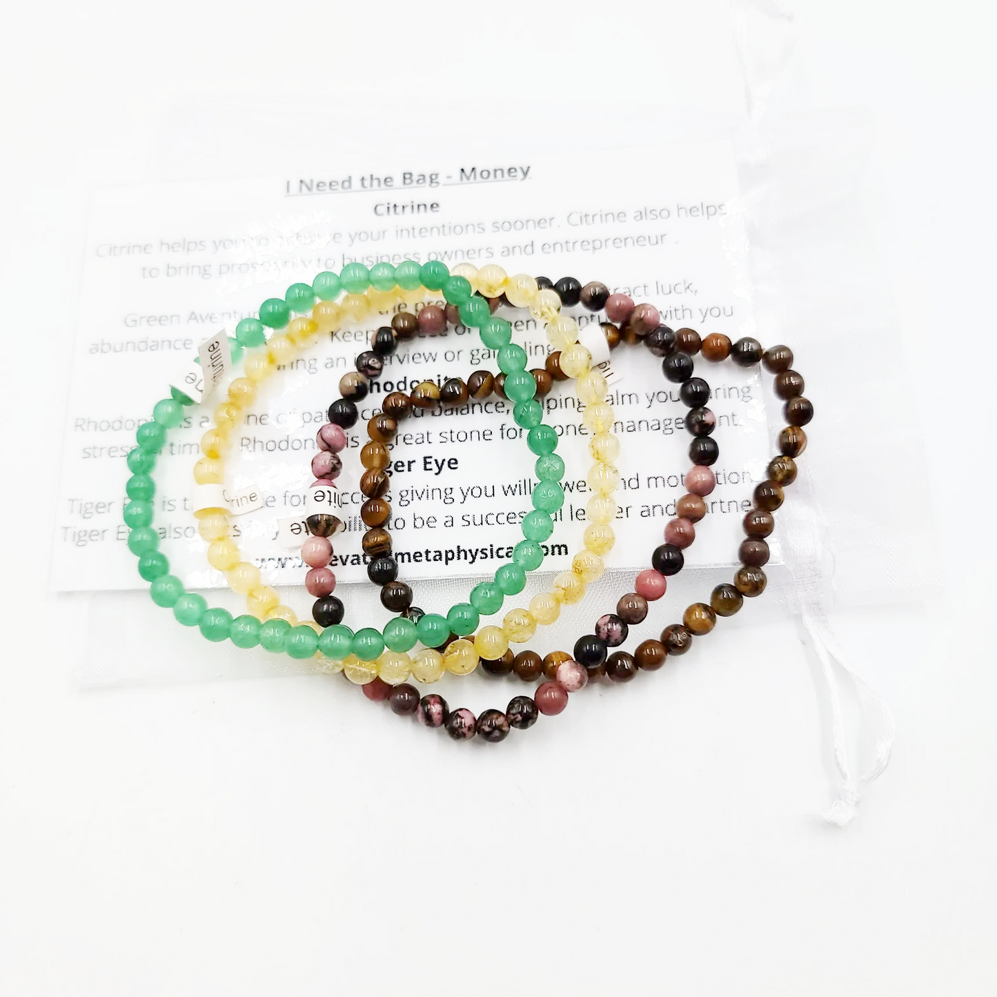 I Need the Bag - Money Bracelet Set 4mm Bead Bracelets