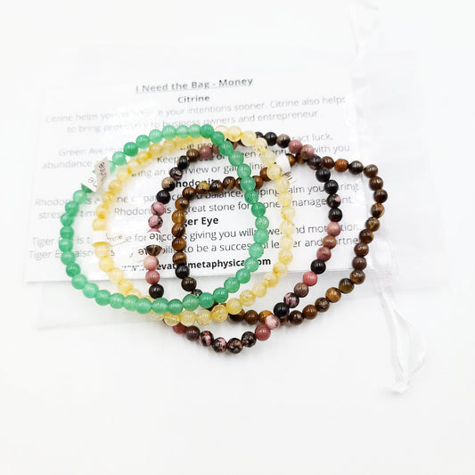 I Need the Bag - Money Bracelet Set 4mm Bead Bracelets