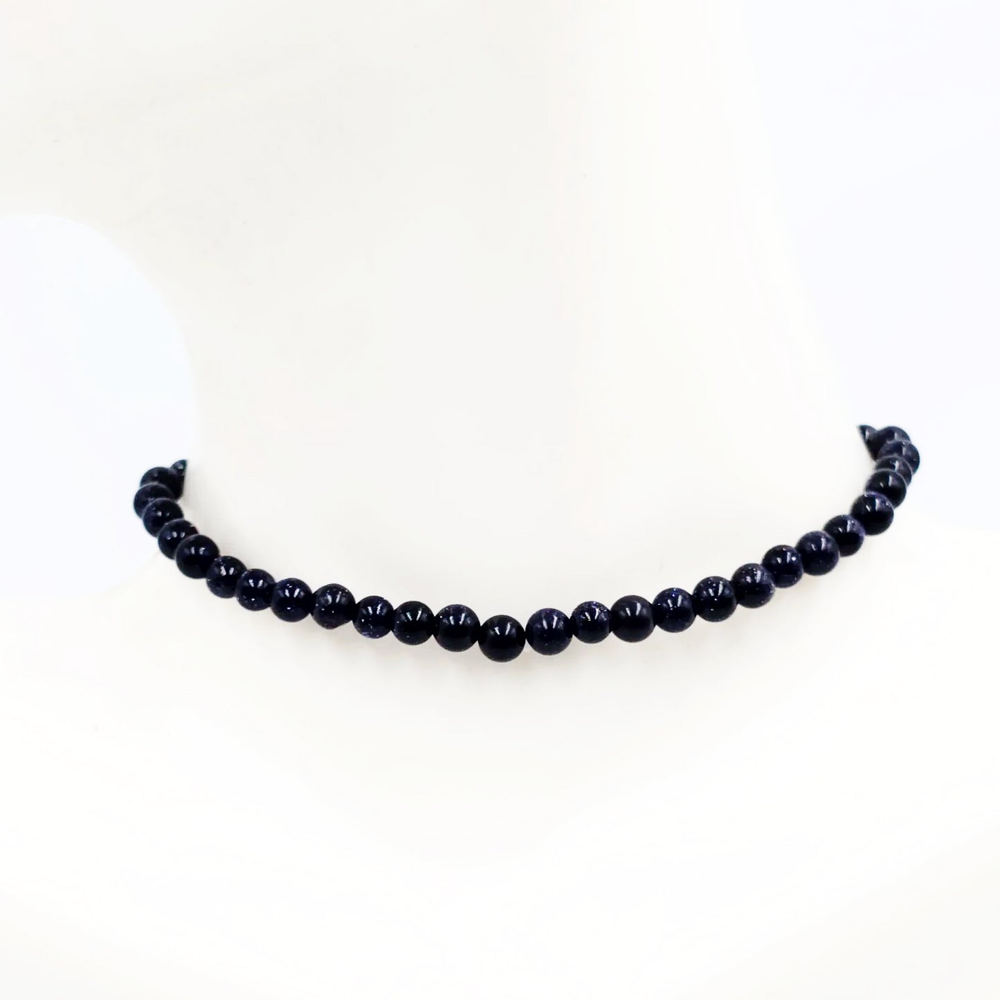 Blue Goldstone Bead Bracelet 4mm Blue Sandstone - Elevated Metaphysical