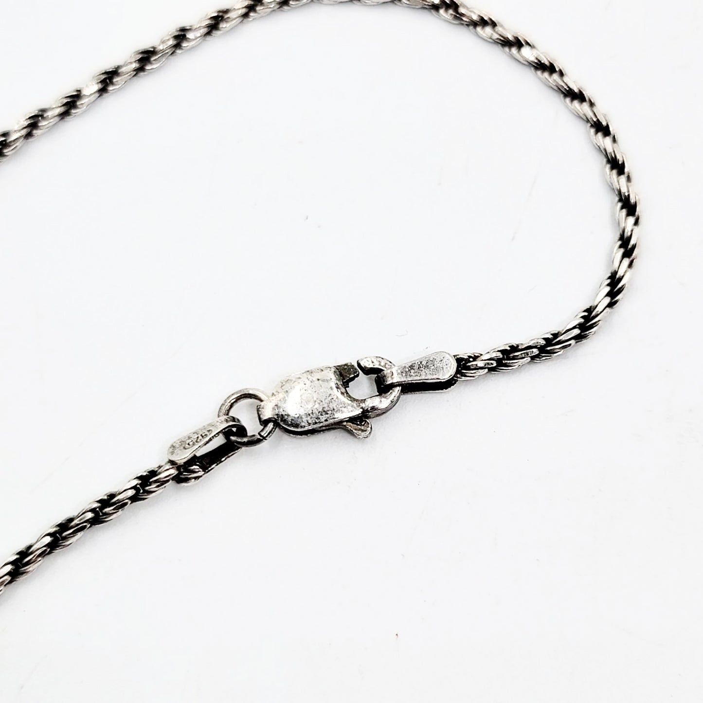 Sterling Silver Rope Bracelet 7" 2.4g 1.8mm