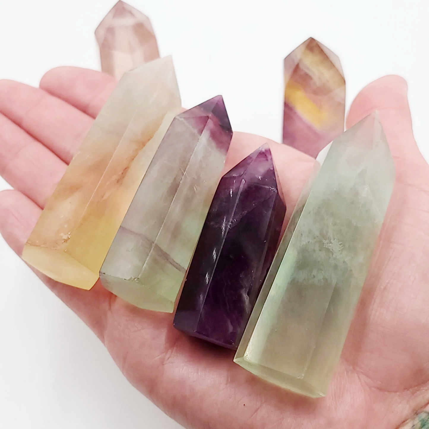 Rainbow Fluorite Tower Point 75mm 3"