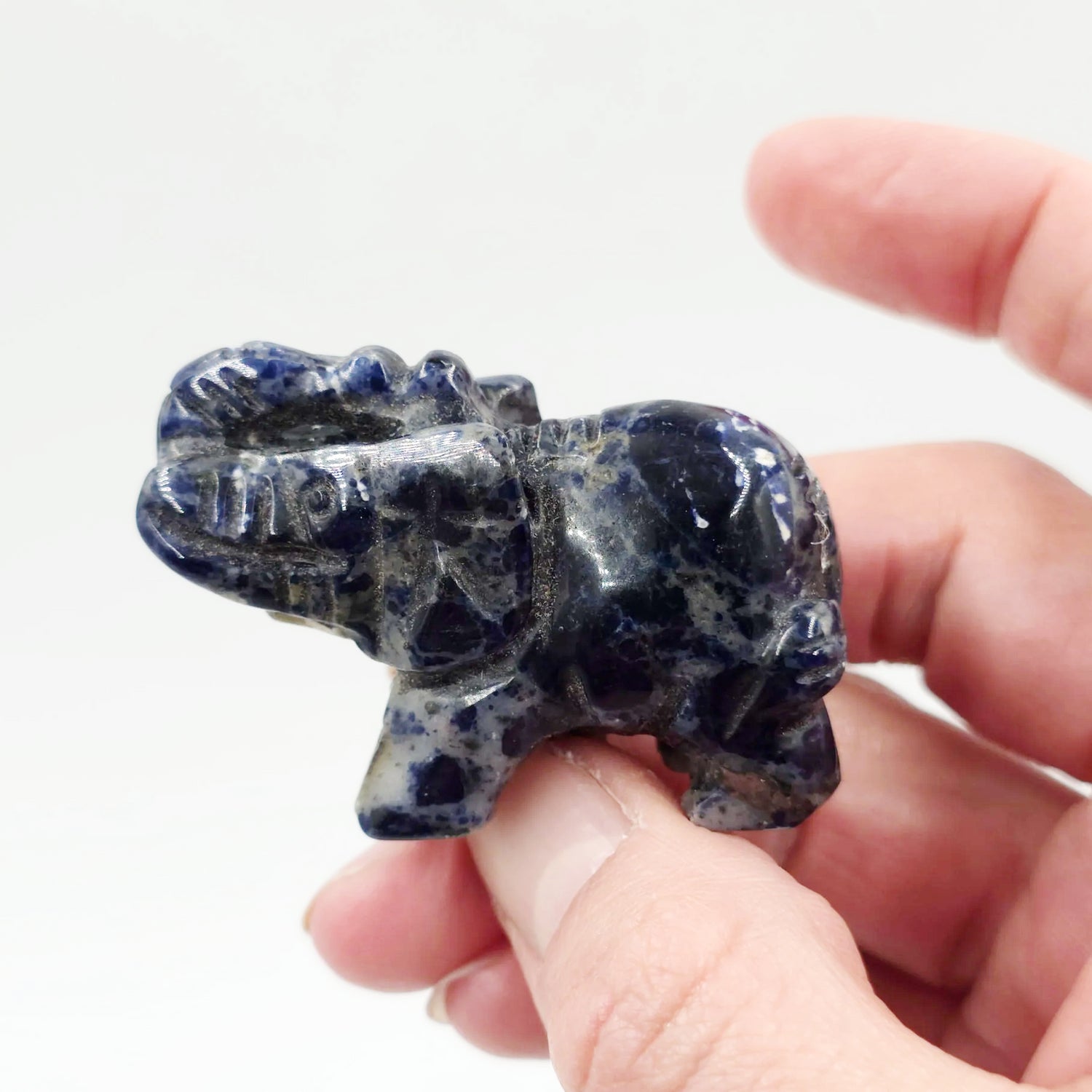 Sodalite Elephant Figurine 2" 50mm - Elevated Metaphysical