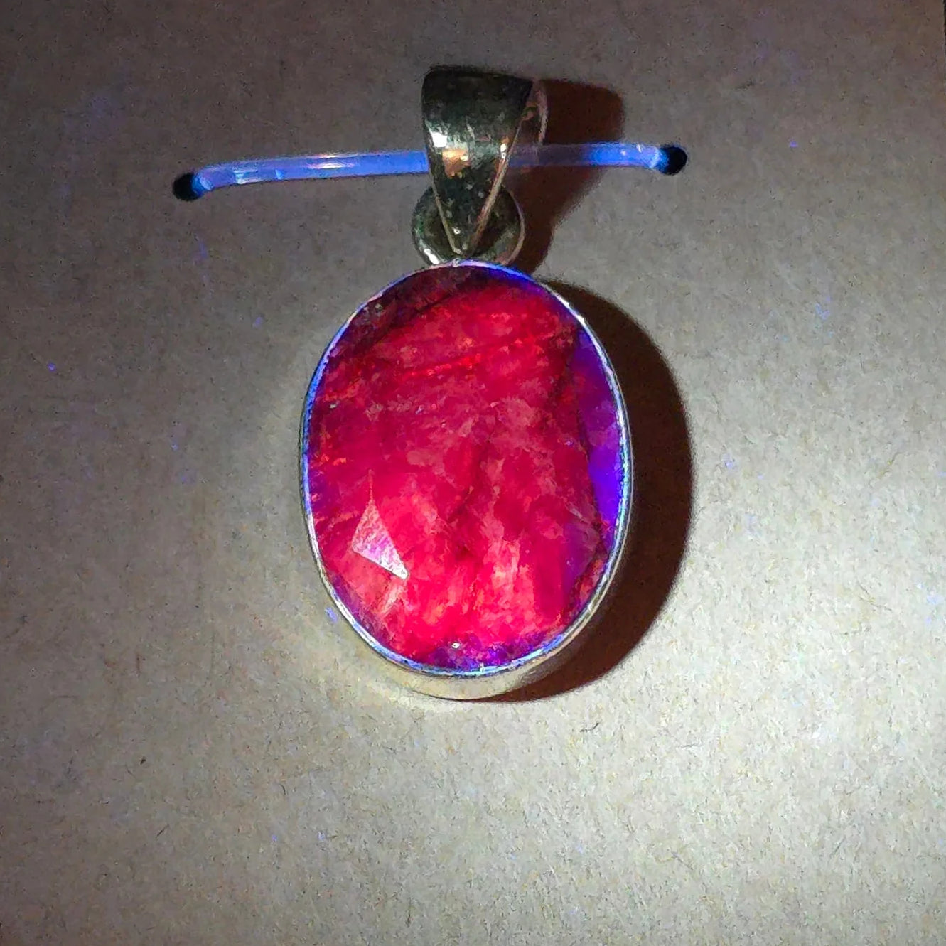 Ruby Pendant Sterling Silver